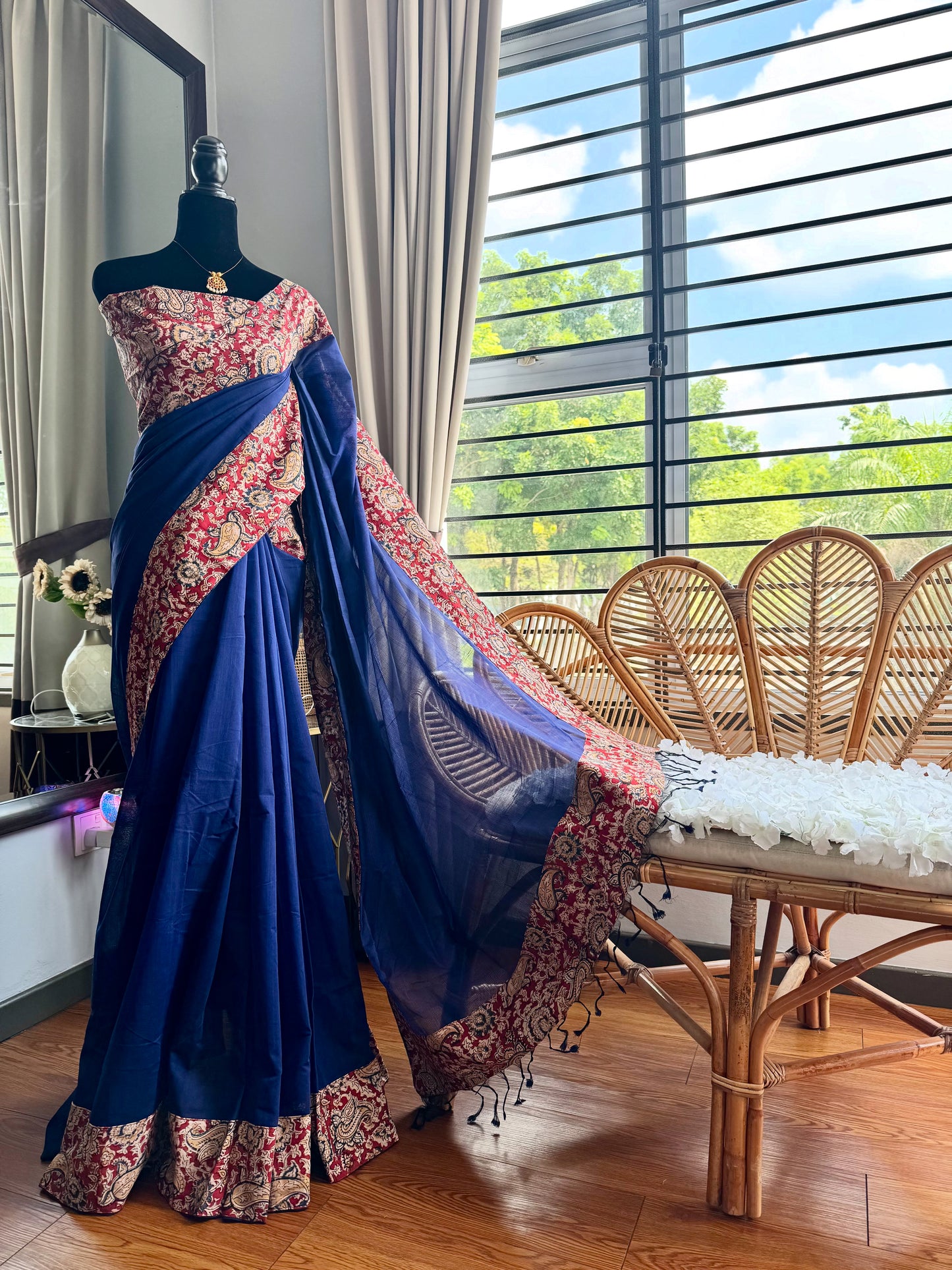Pure Handloom Mangalagiri by cotton saree