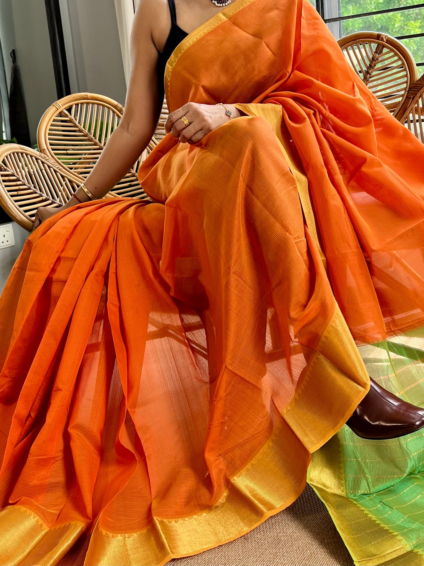 Pure Handloom Mangalagiri Pattu by cotton saree