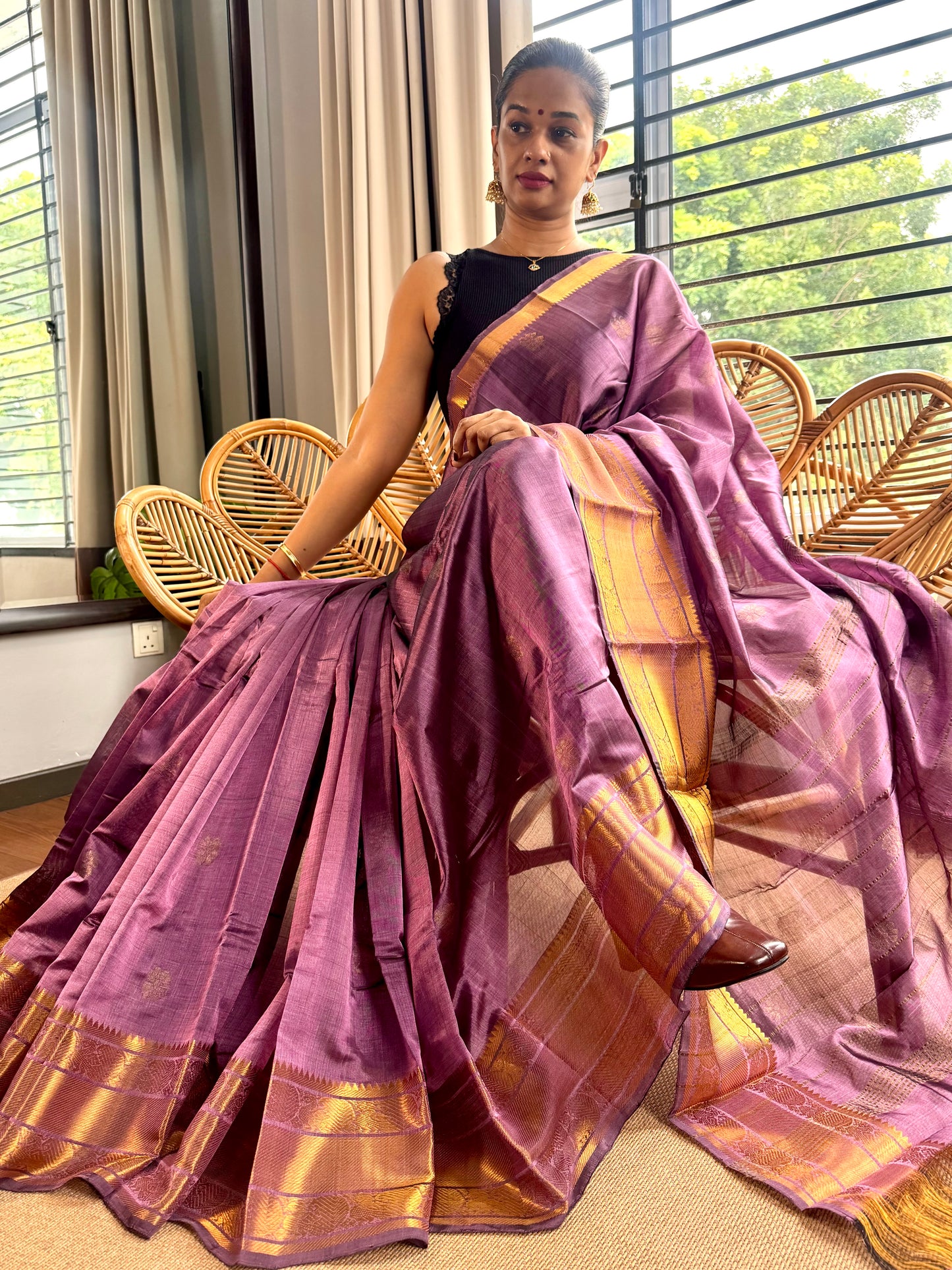 Pure Handloom Mangalagiri Pattu by cotton saree