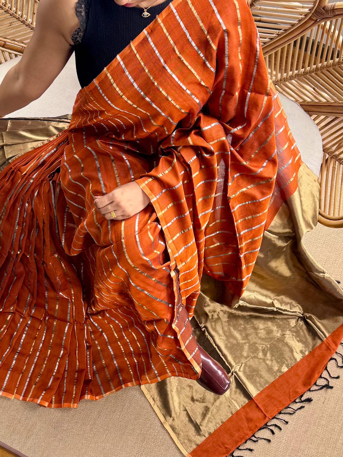 4 pedal loom Maheswar silk cotton saree