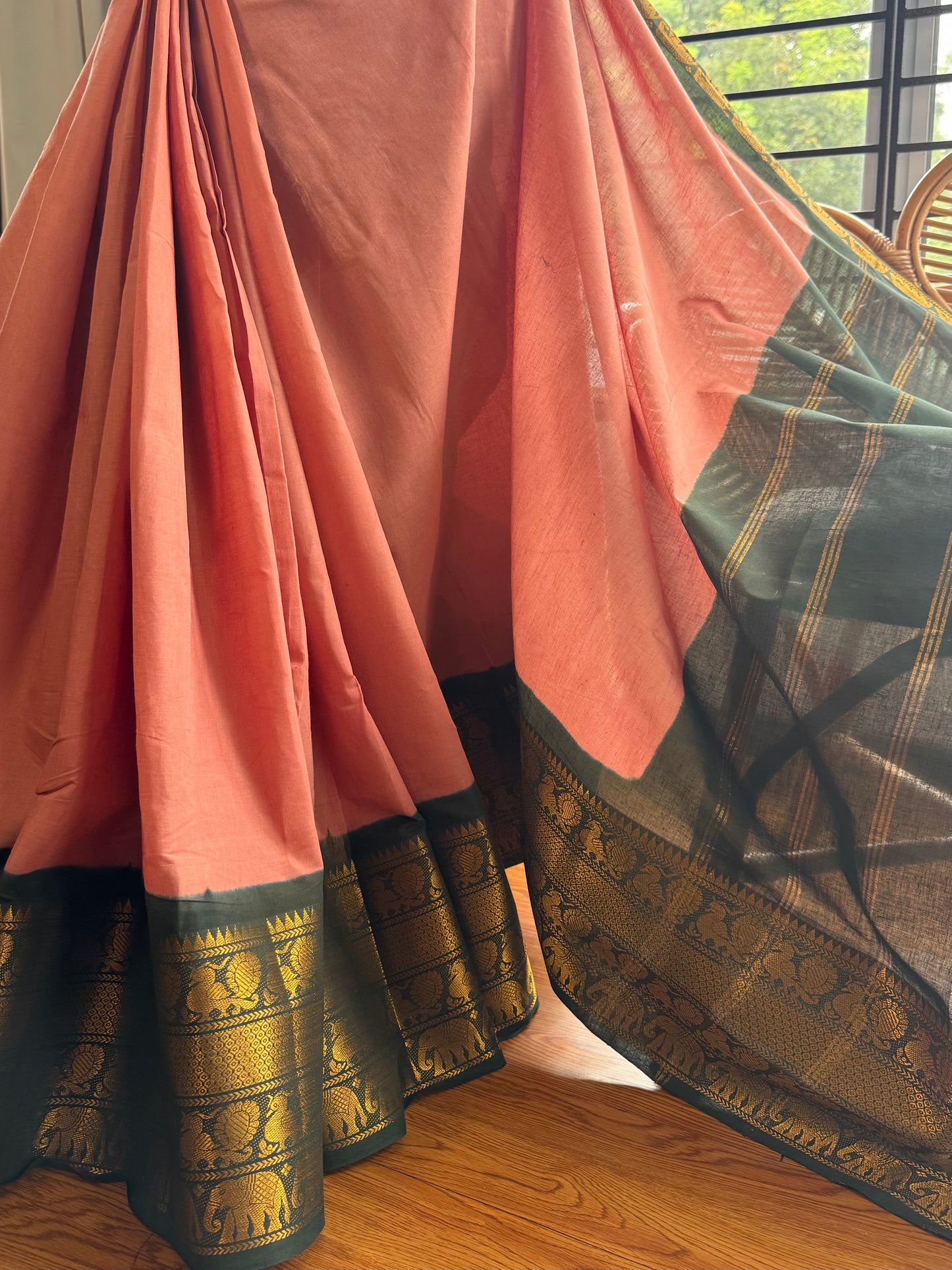 Sungudi long border saree