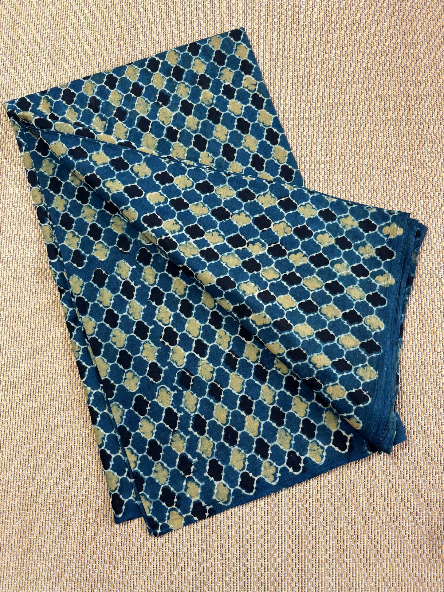Pure Hand Block Print Ajrakh on Cotton Fabric