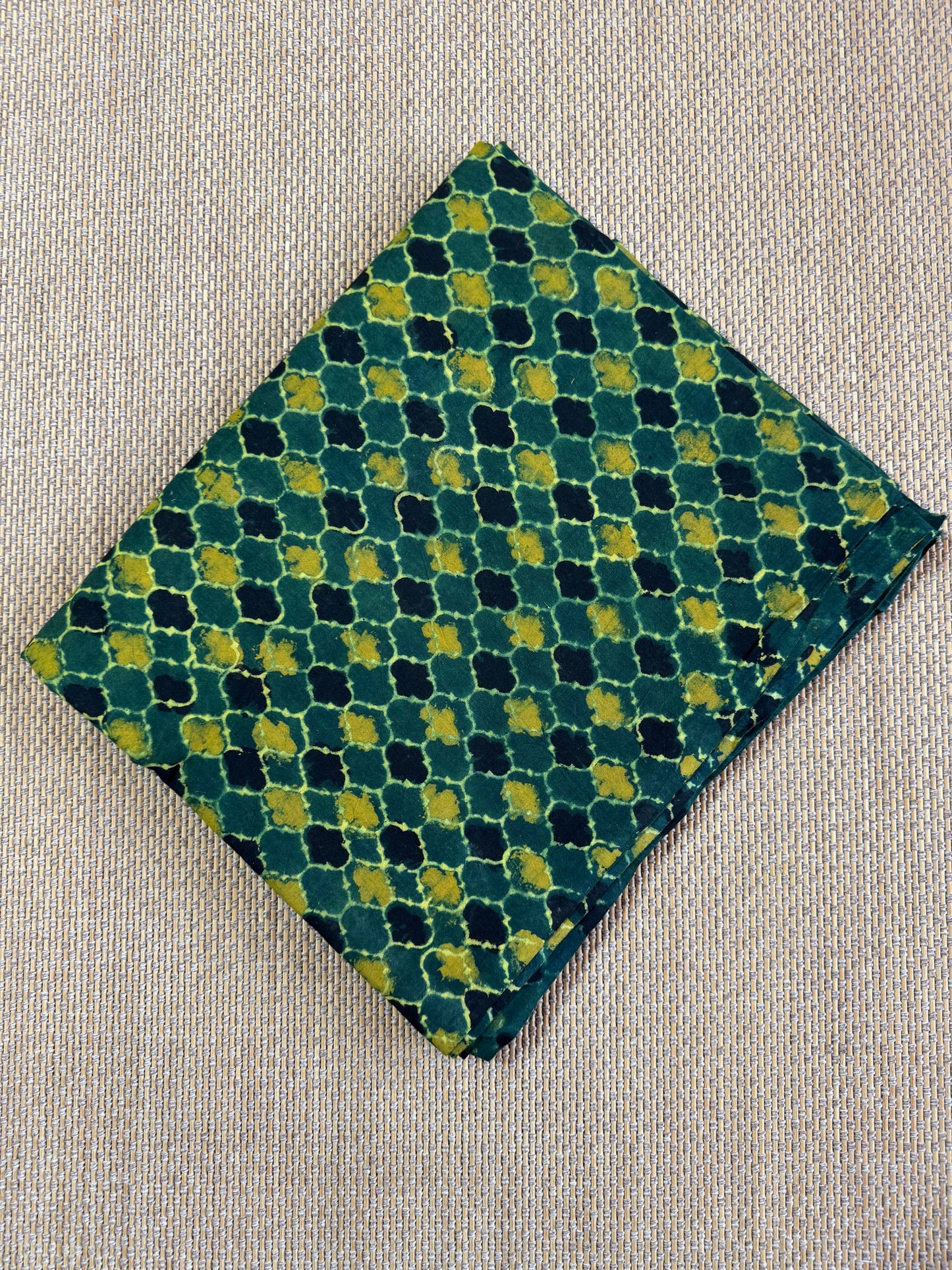 Pure Hand Block Print Ajrakh on Cotton Fabric