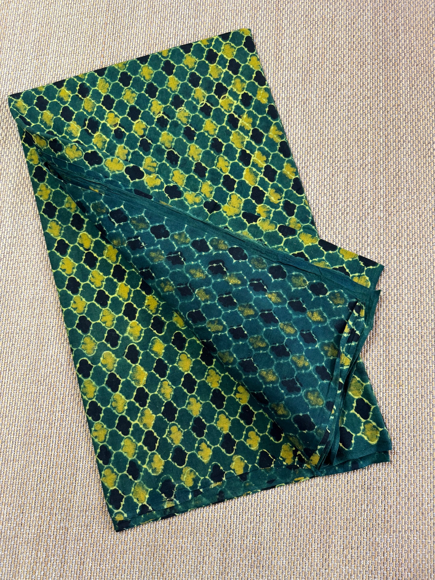 Pure Hand Block Print Ajrakh on Cotton Fabric