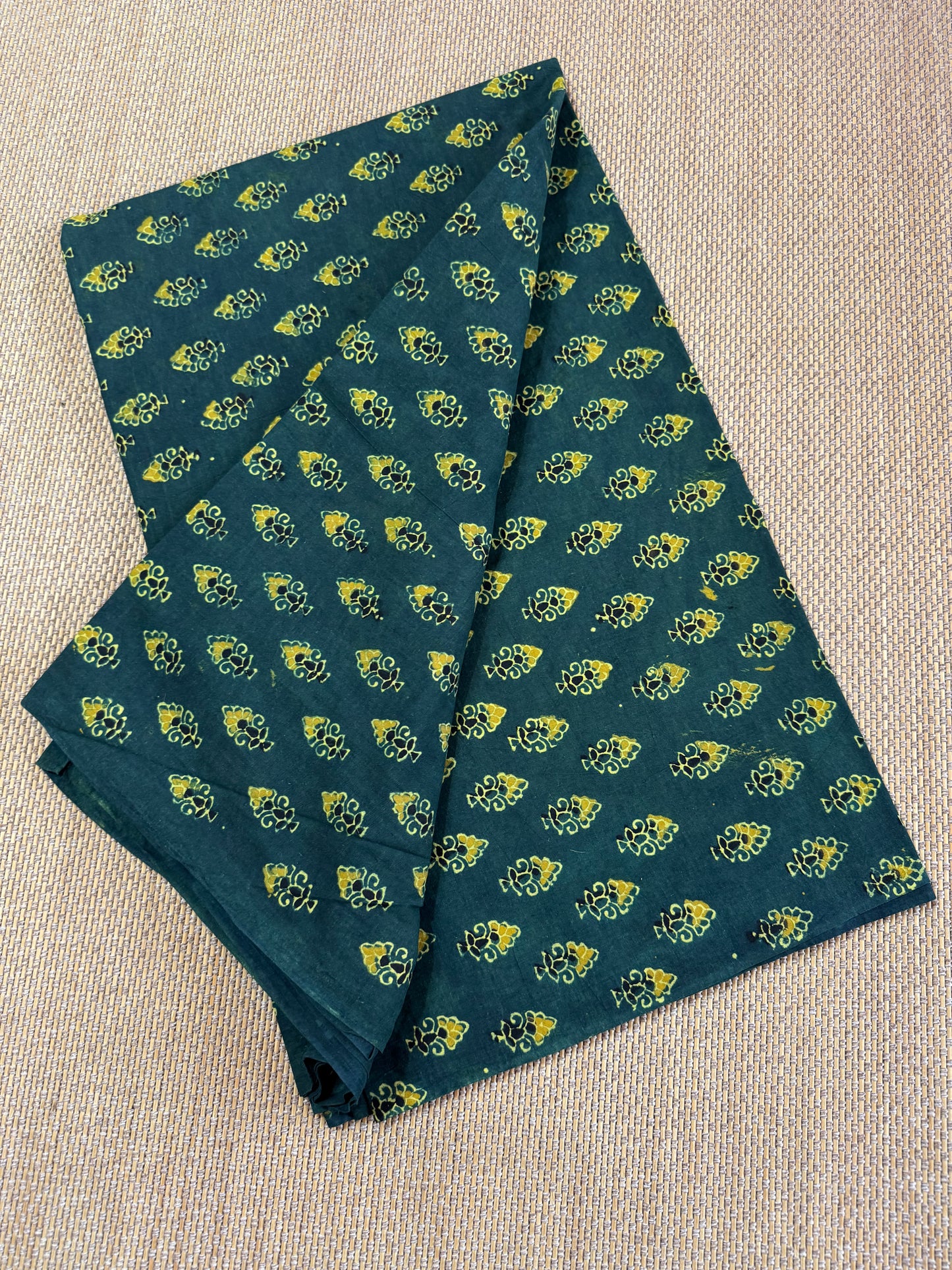 Pure Hand Block Print Ajrakh on Cotton Fabric