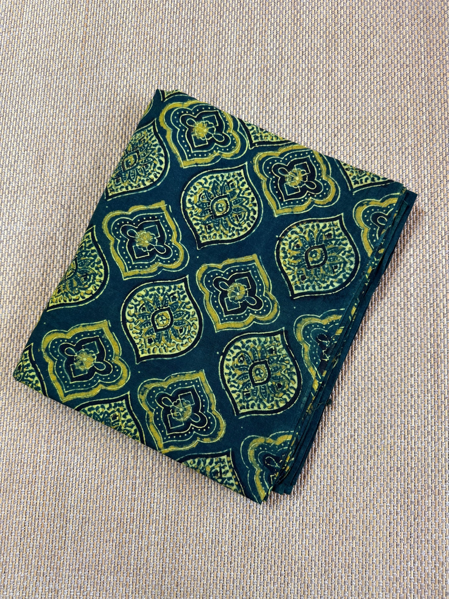 Pure Hand Block Print Ajrakh on Cotton Fabric