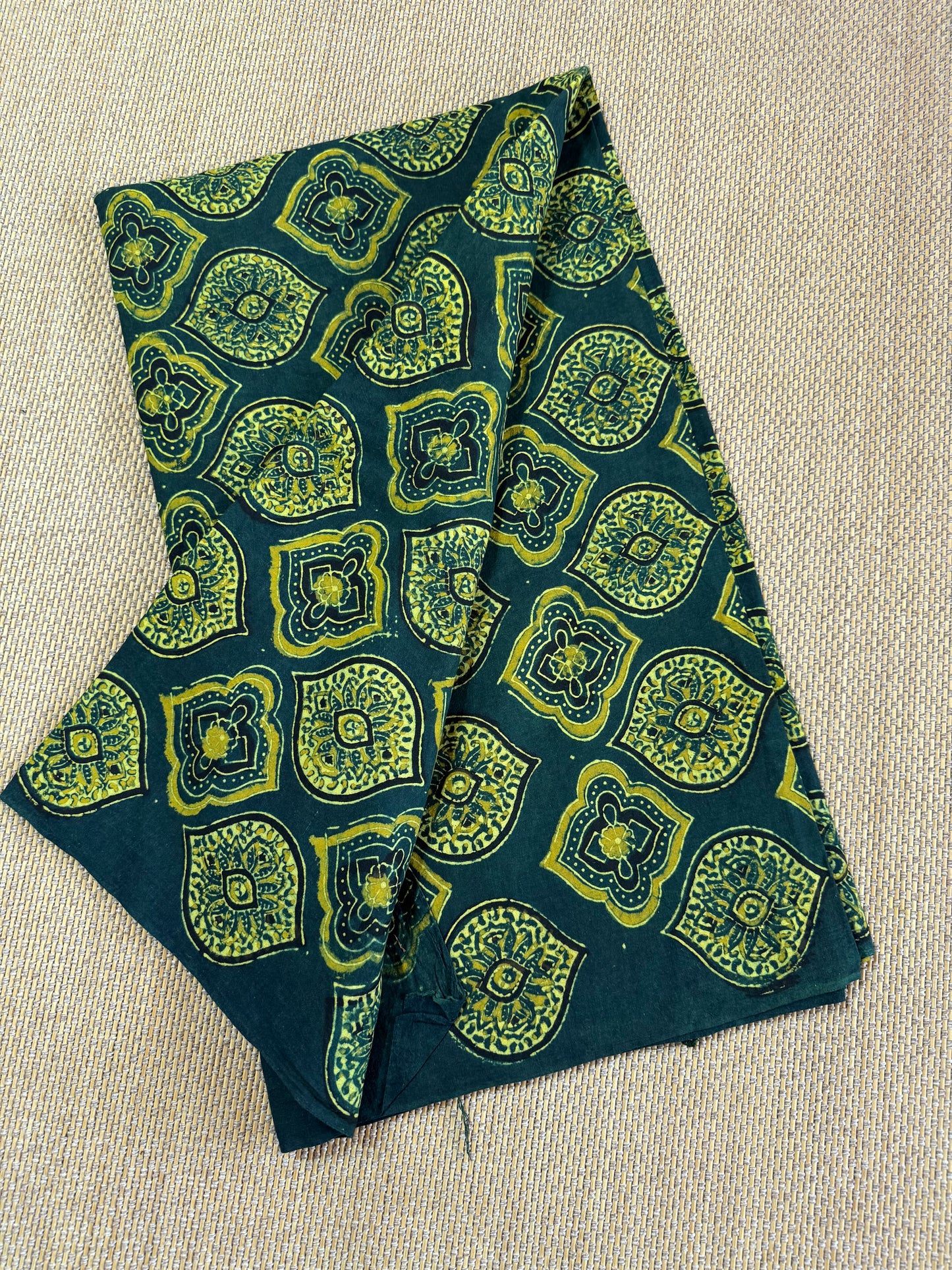 Pure Hand Block Print Ajrakh on Cotton Fabric