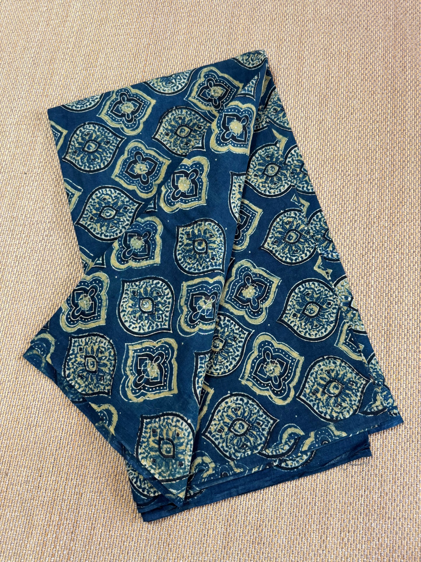 Pure Hand Block Print Ajrakh on Cotton Fabric