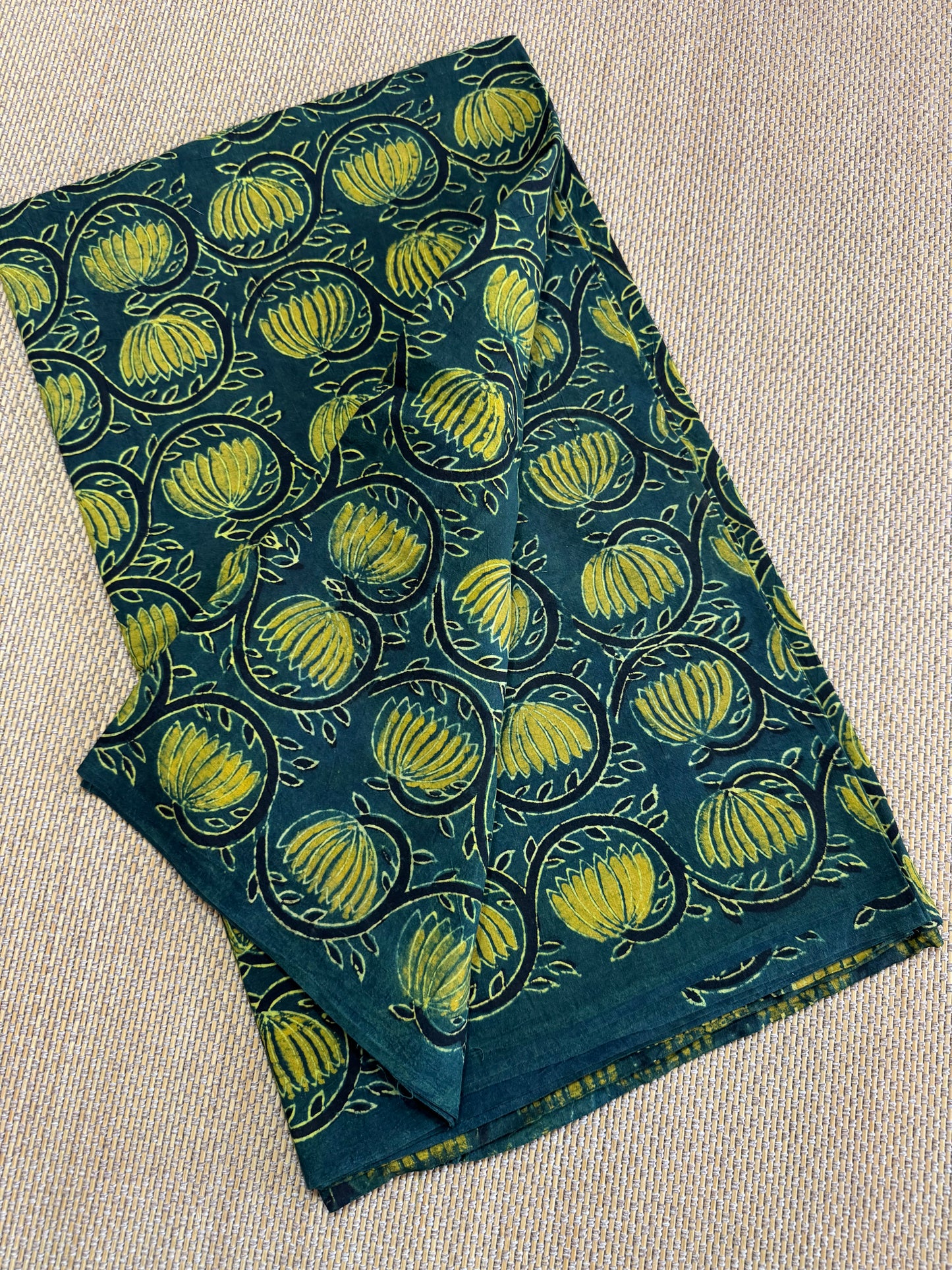 Pure Hand Block Print Ajrakh on Cotton Fabric