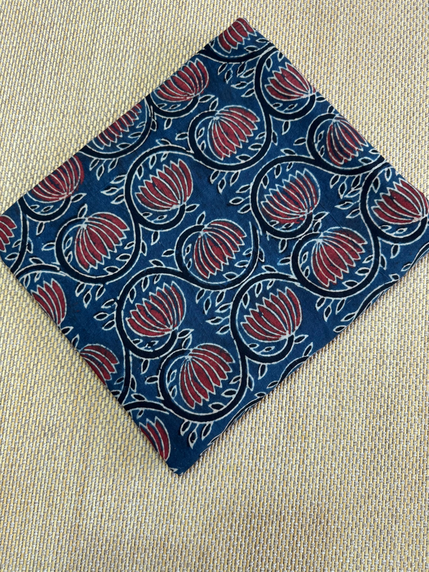 6 Meters Available !Pure Hand Block Print Ajrakh on Cotton Fabric