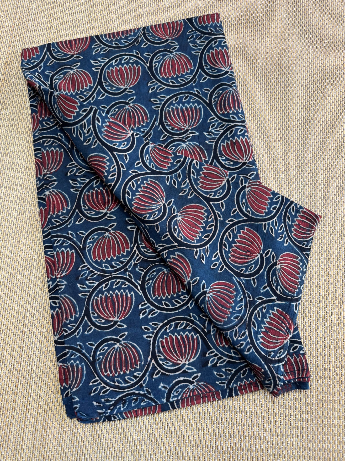 6 Meters Available !Pure Hand Block Print Ajrakh on Cotton Fabric