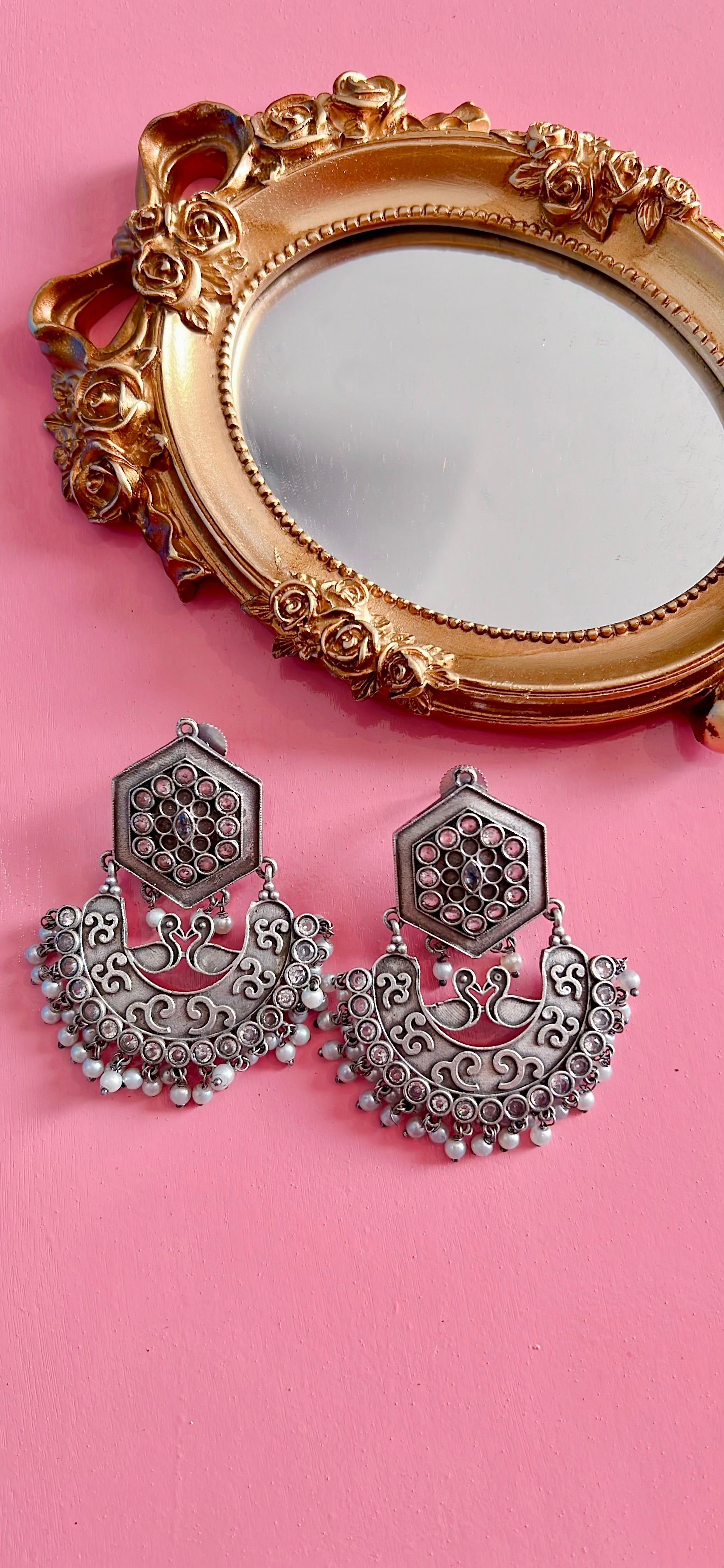 Oxidized silver earrings