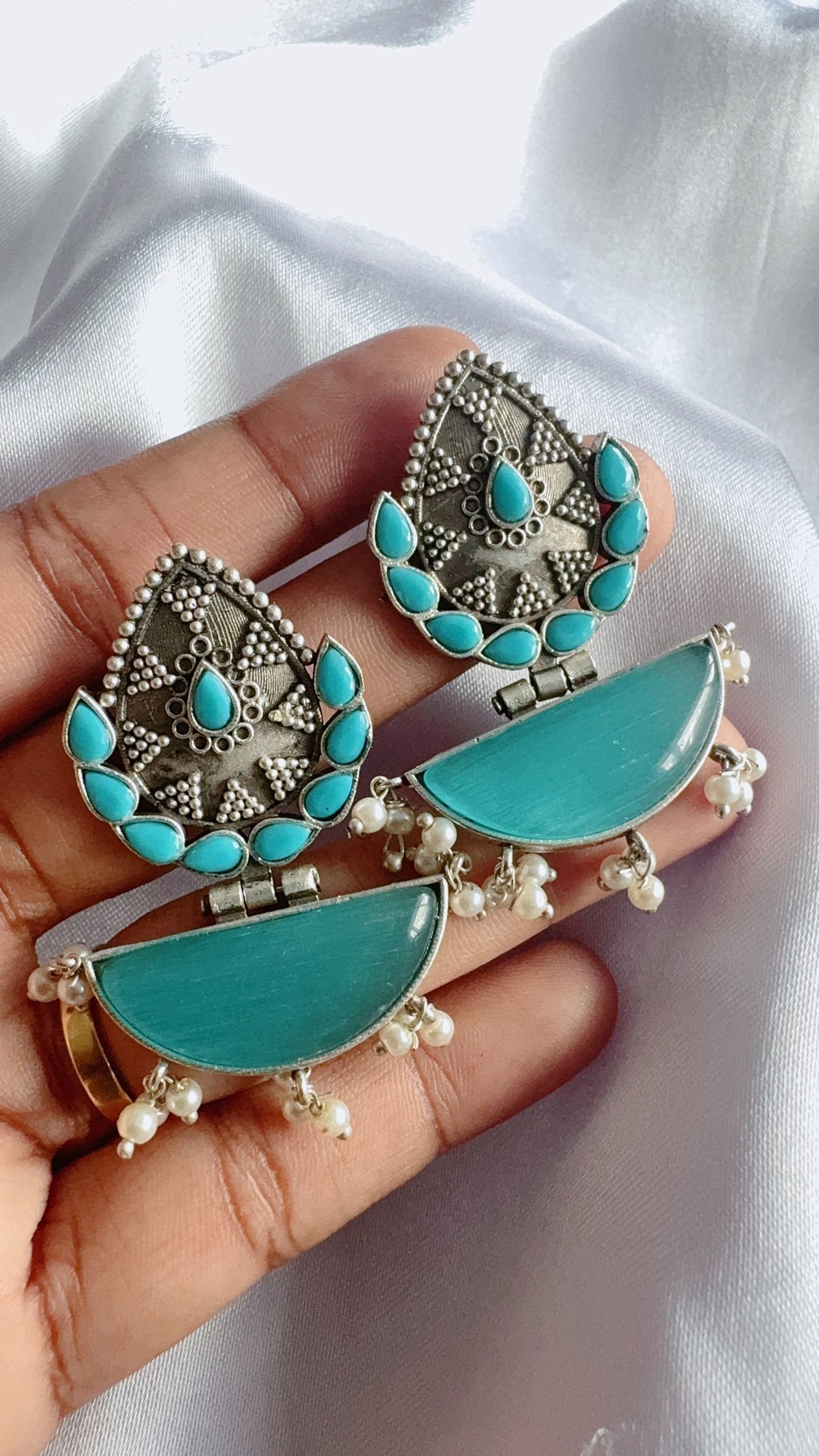 Silver lookalike earrings