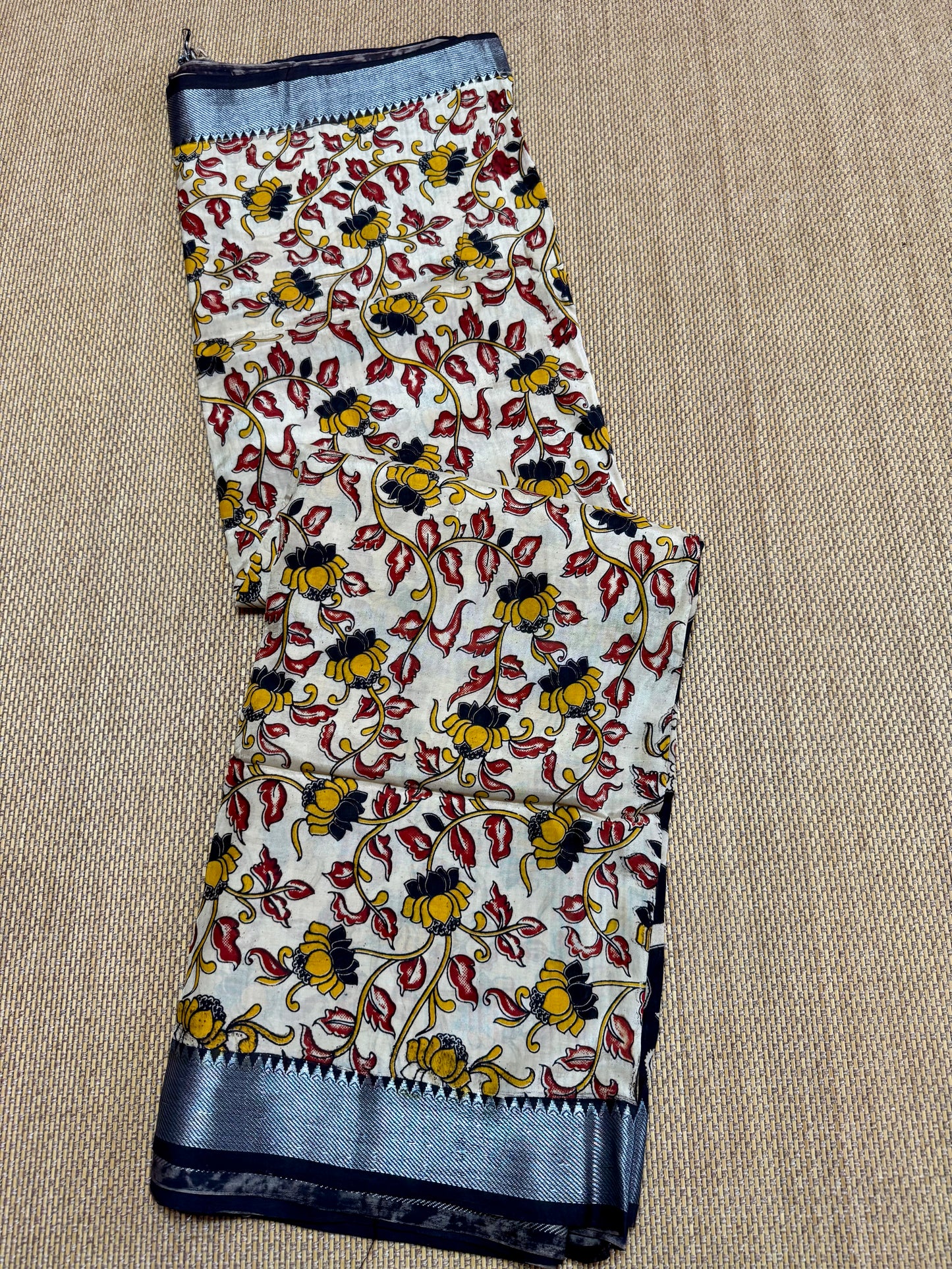 Nellore Silk Kalamkari Print Saree with Nizam Border