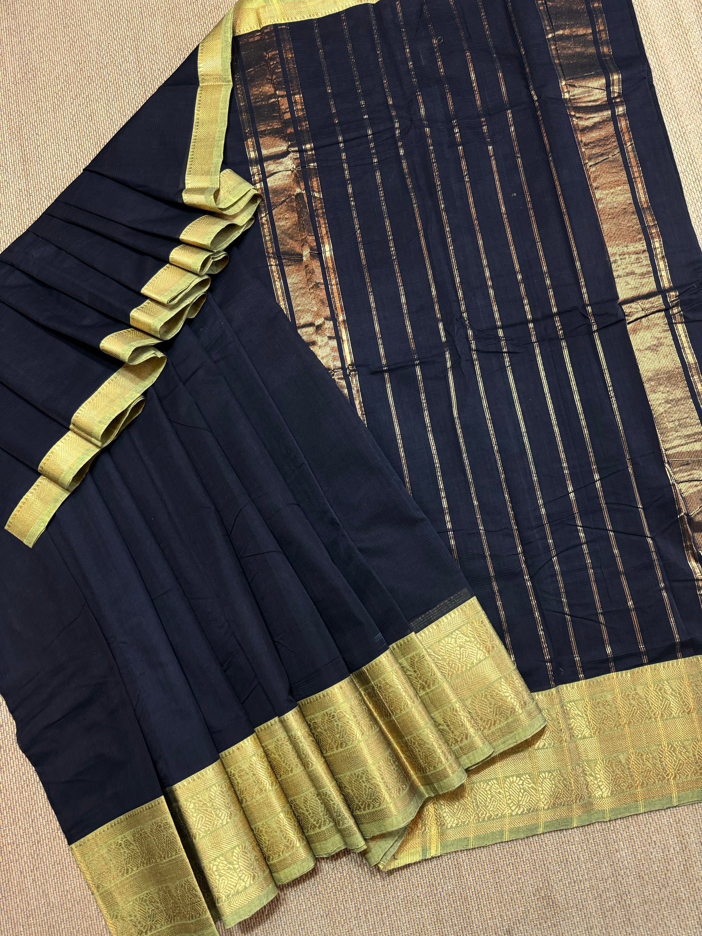 Handloom Mangalagiri cotton saree with kanchi bordee