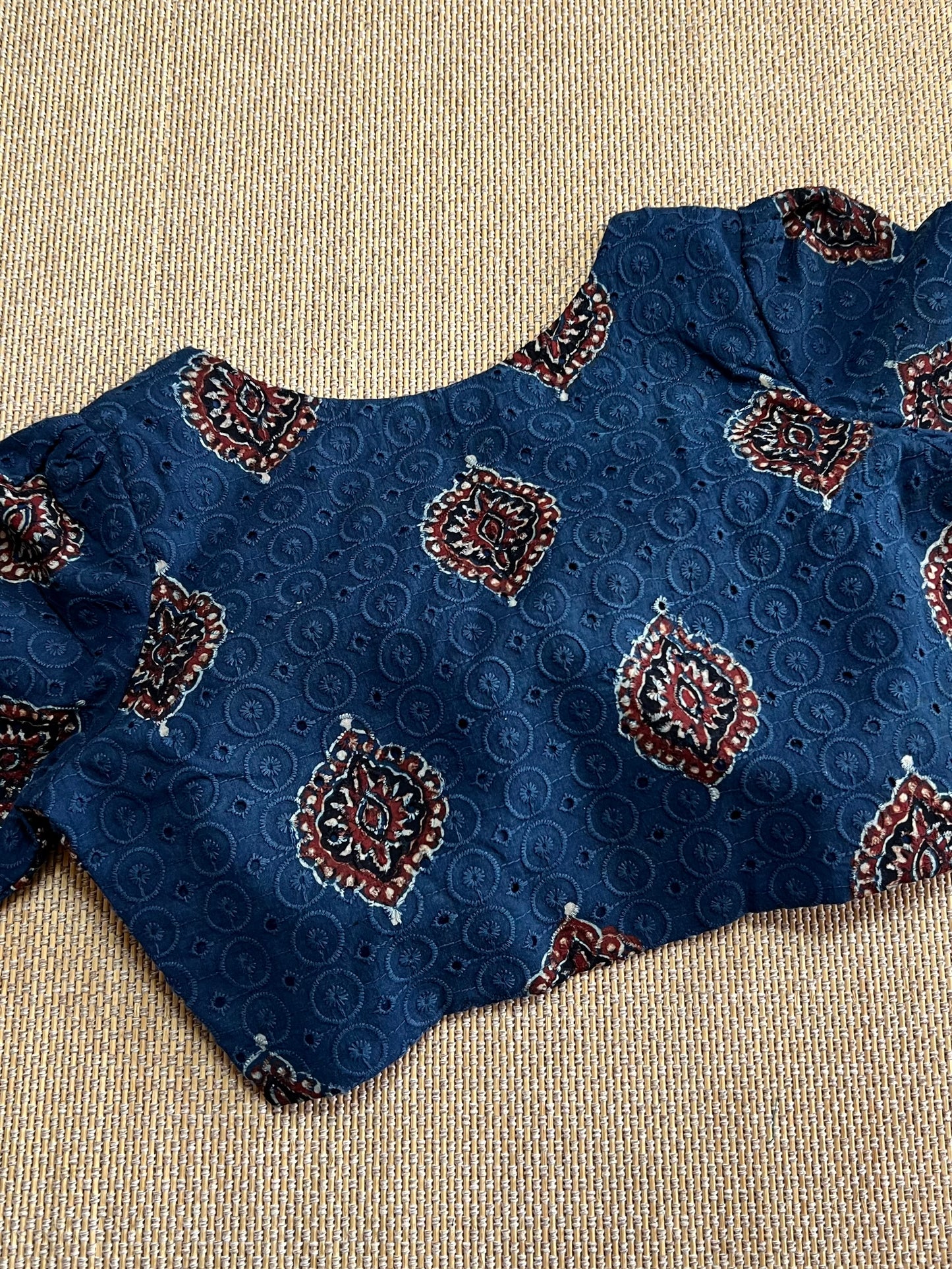 Hakoba cotton ajrakh ready made blouse