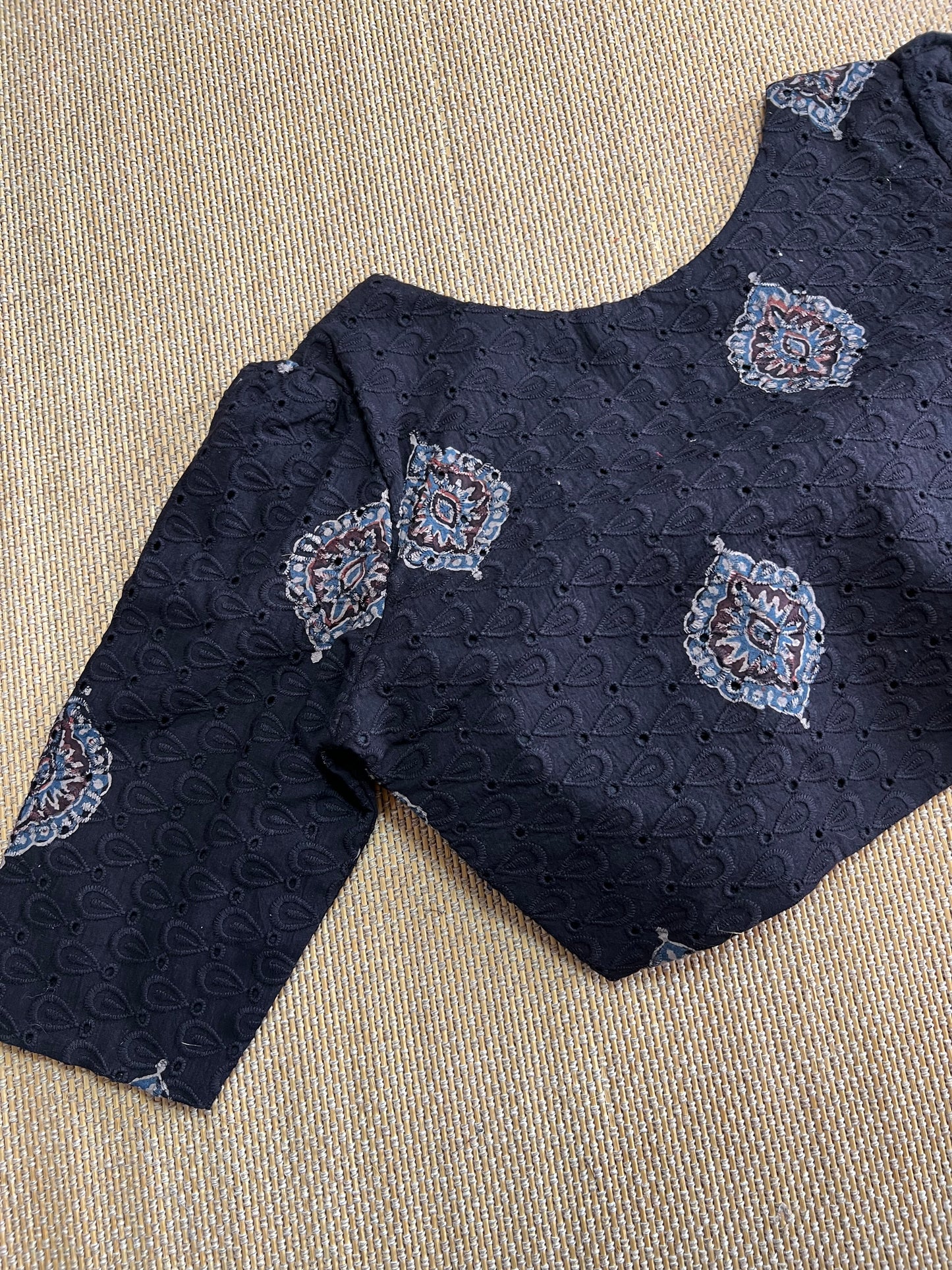 Hakoba cotton ajrakh ready made blouse