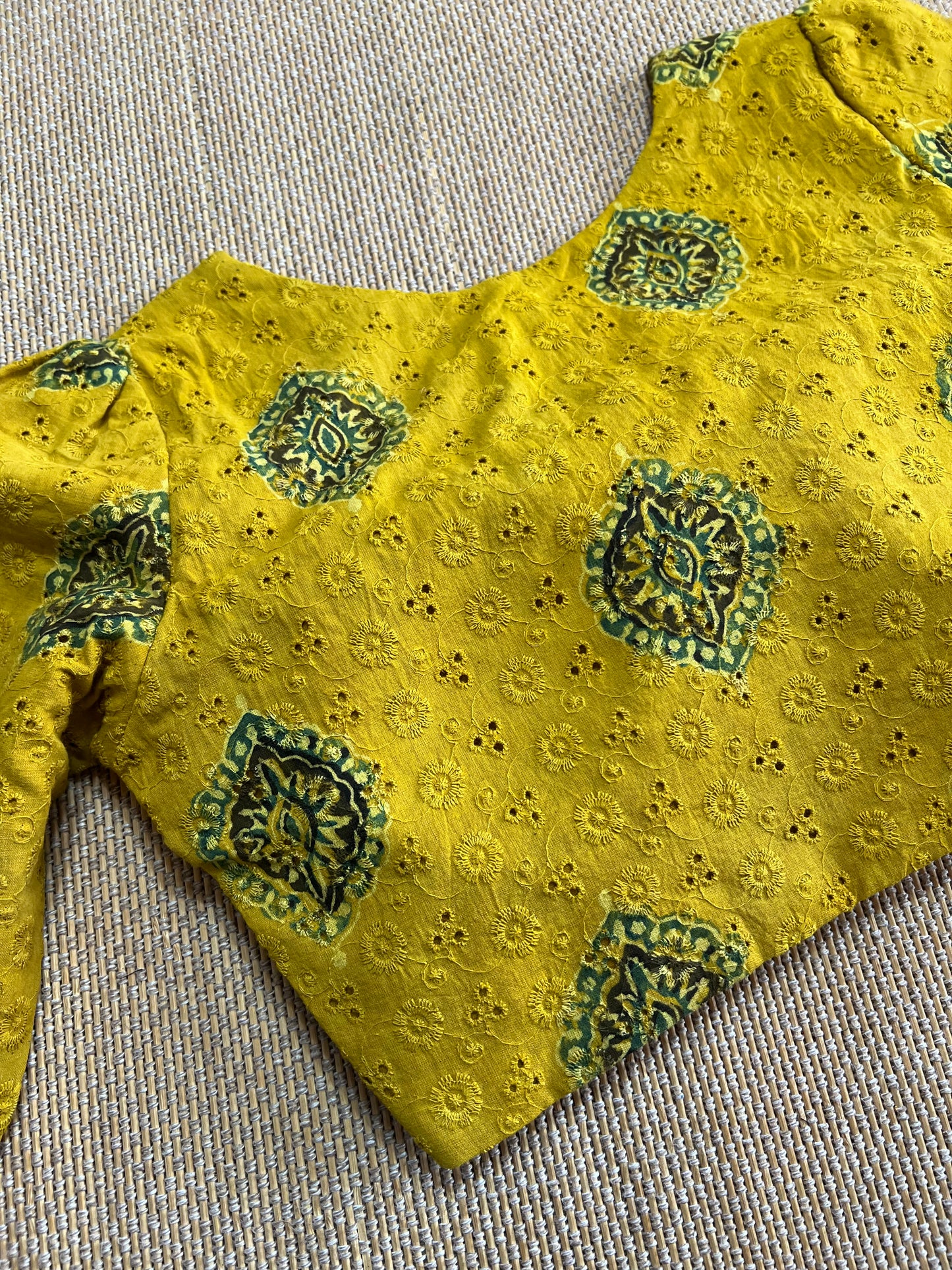 Hakoba cotton ajrakh ready made blouse