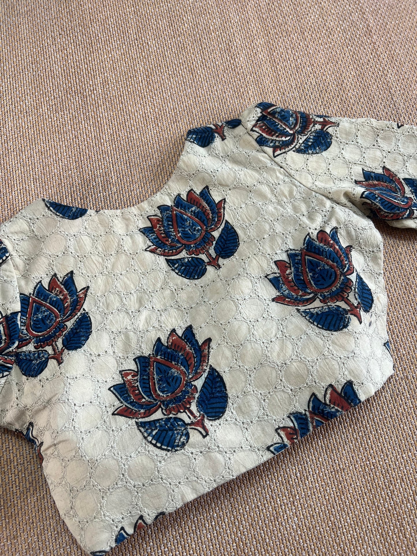 Hakoba cotton ajrakh ready made blouse