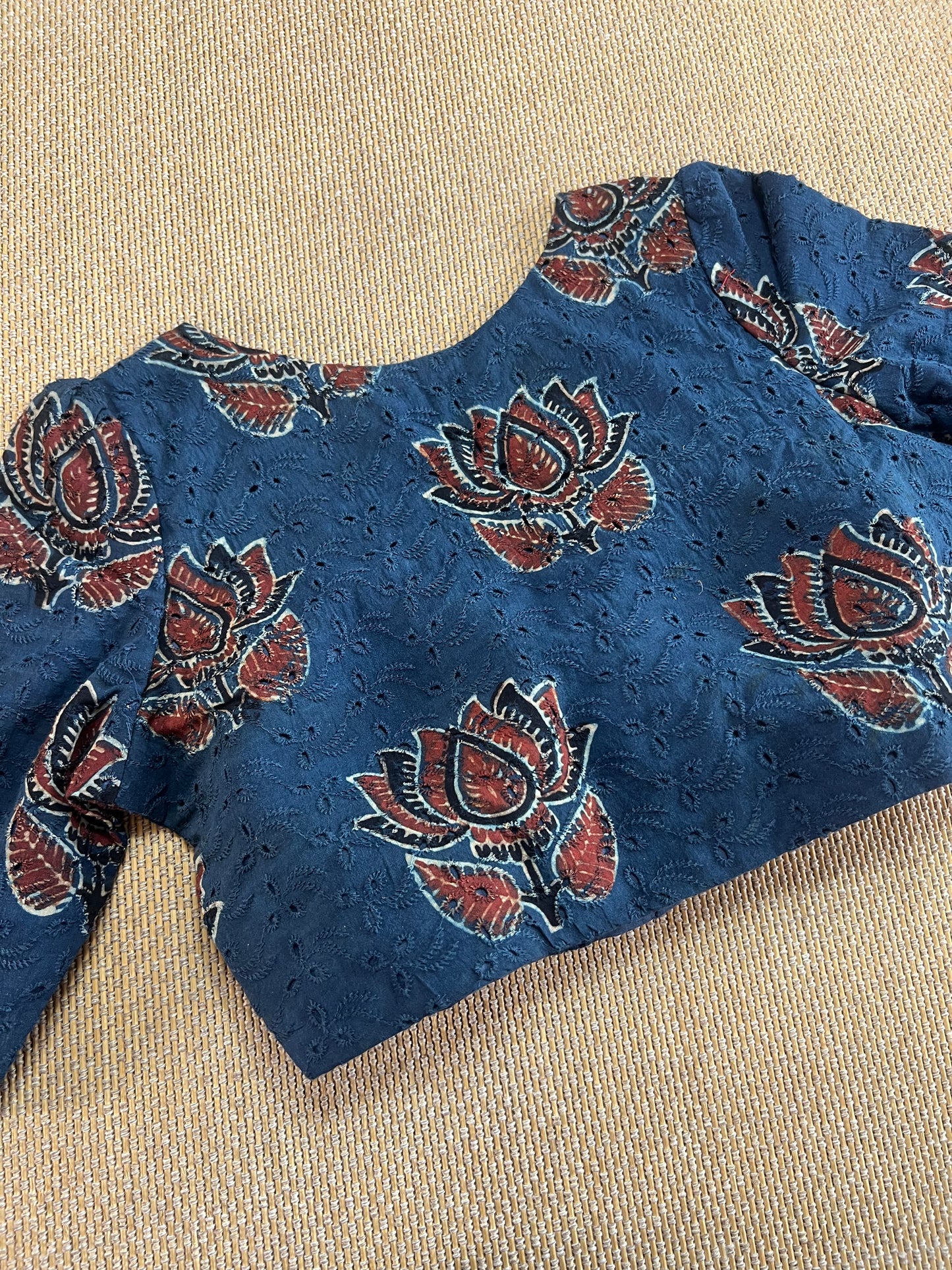Hakoba cotton ajrakh ready made blouse