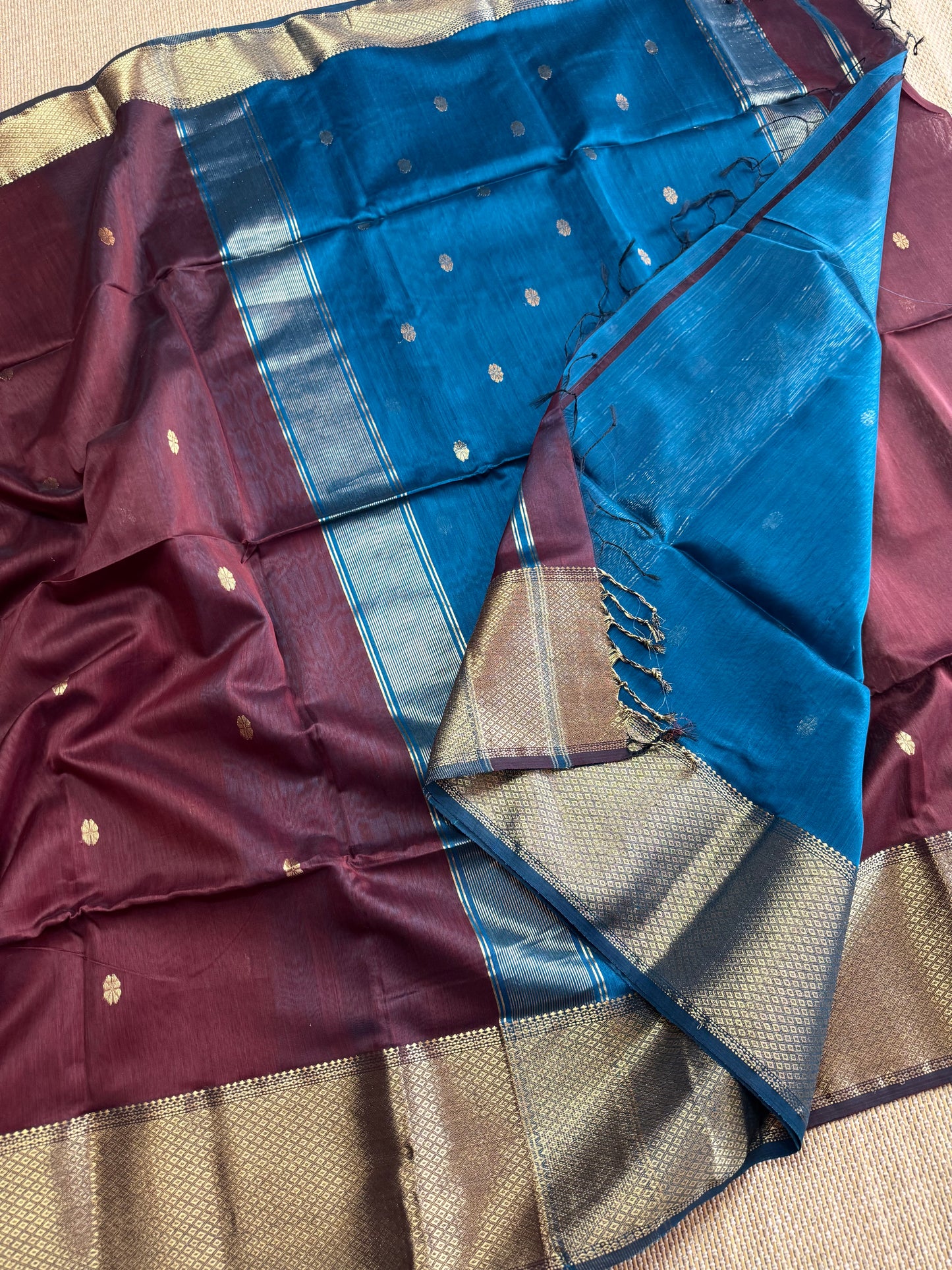 Pure Handloom Maheswar Silk Cotton Saree