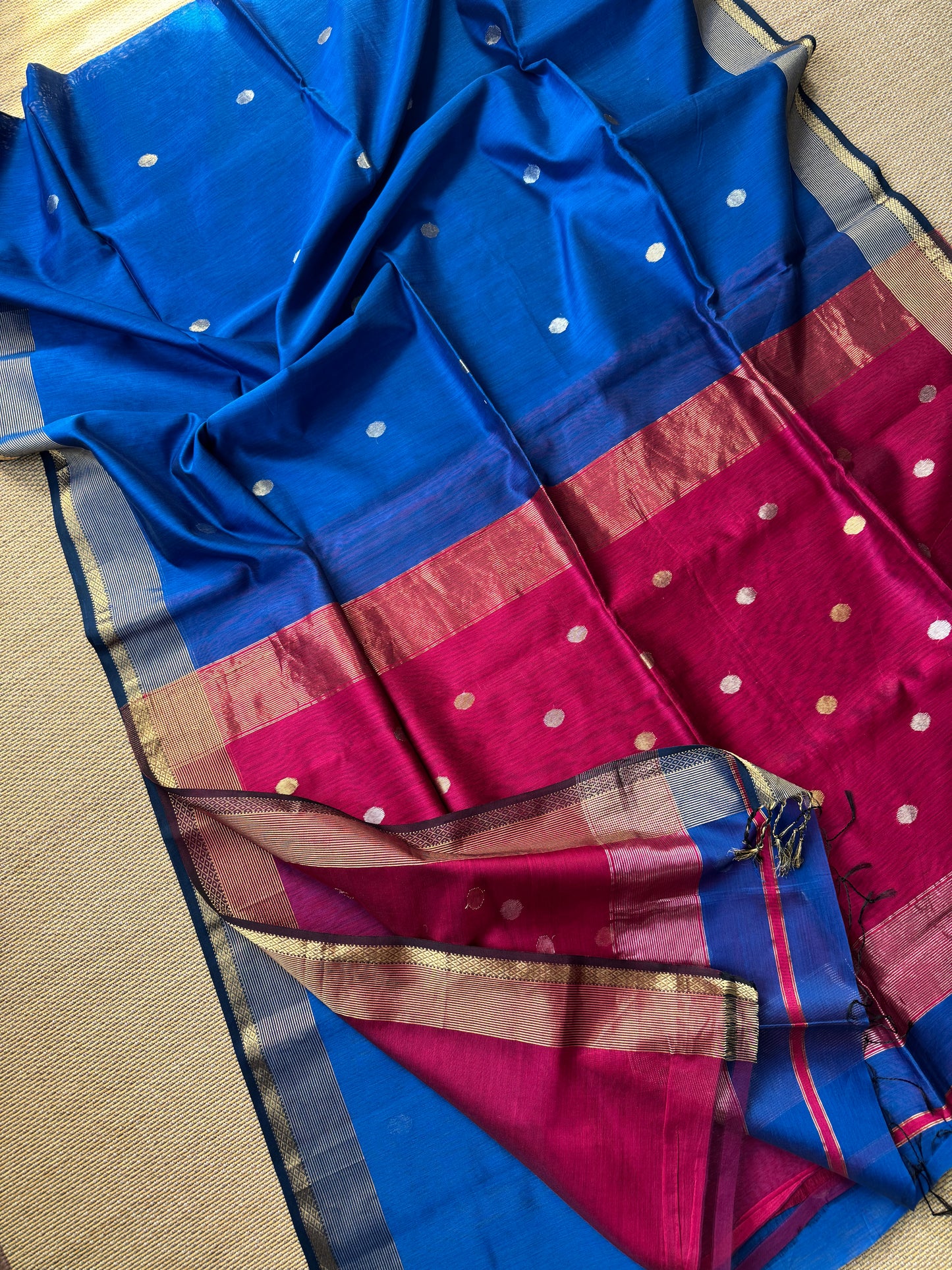 Pure Handloom Maheswar Silk Cotton Saree
