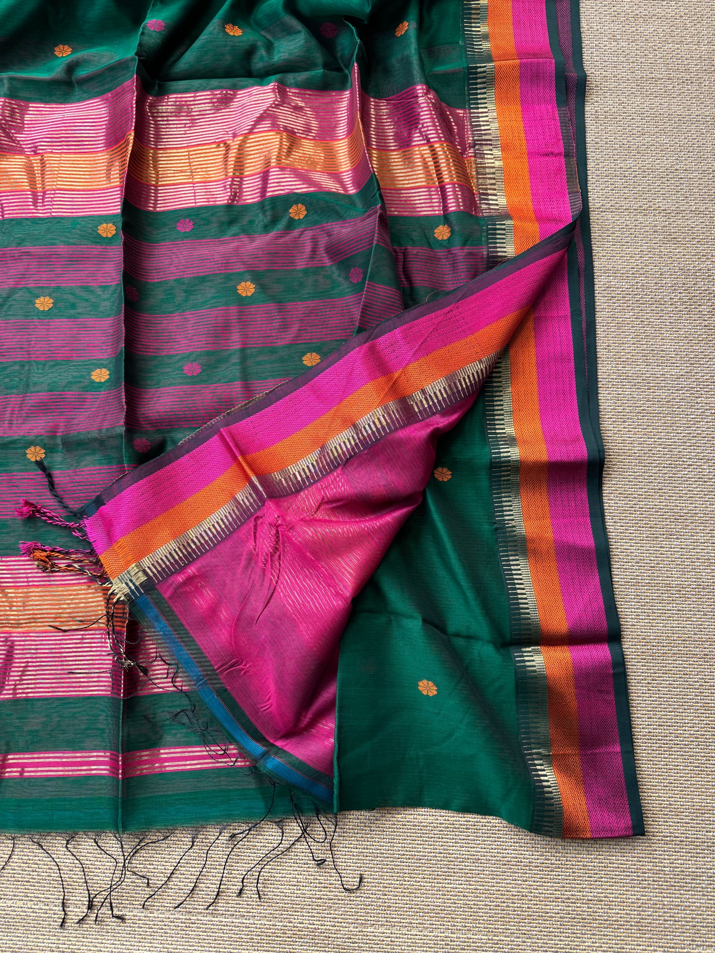 Pure Handloom Maheswar Silk Cotton Saree