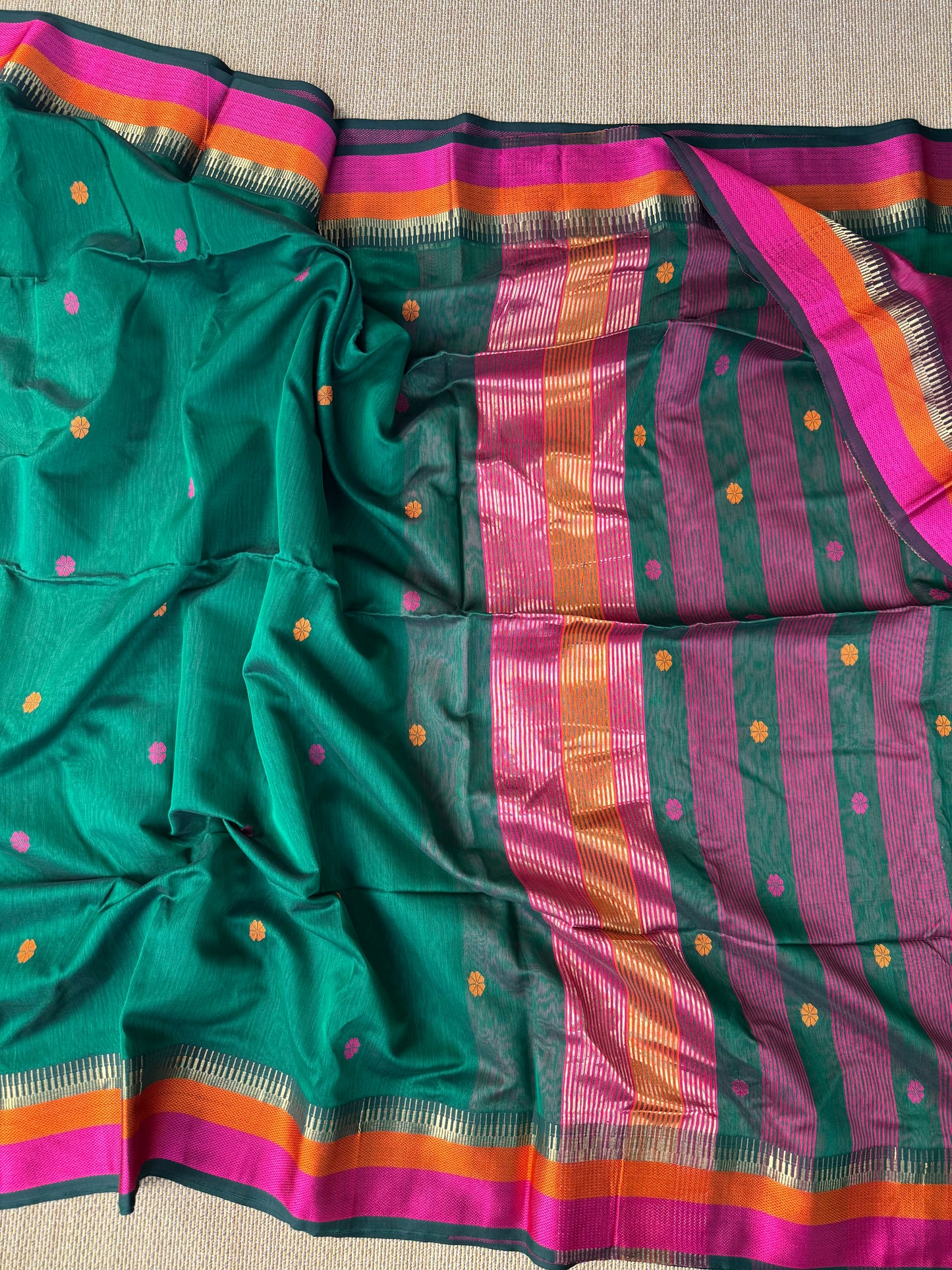 Pure Handloom Maheswar Silk Cotton Saree