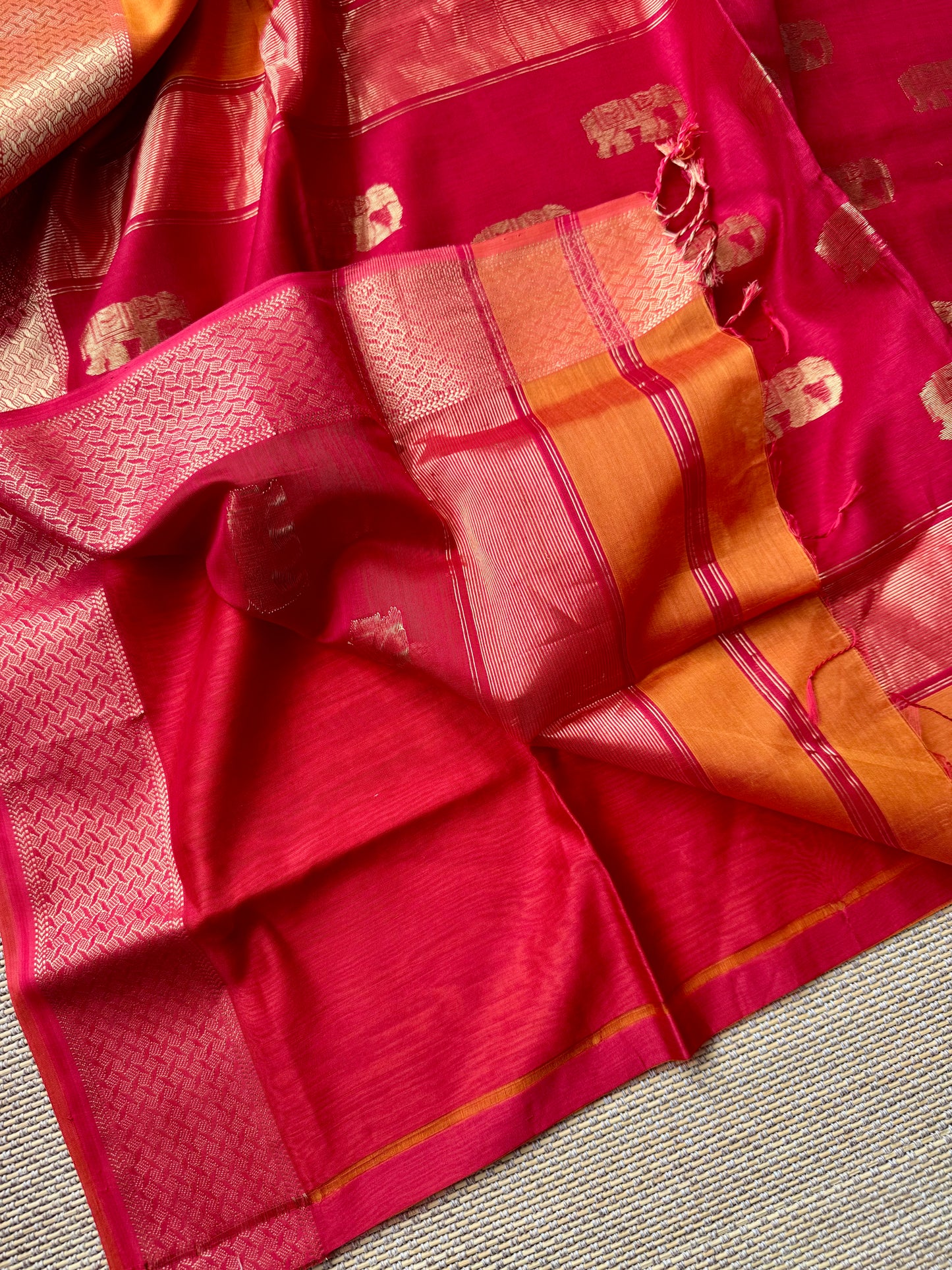 Pure Handloom Maheswar Silk Cotton Saree