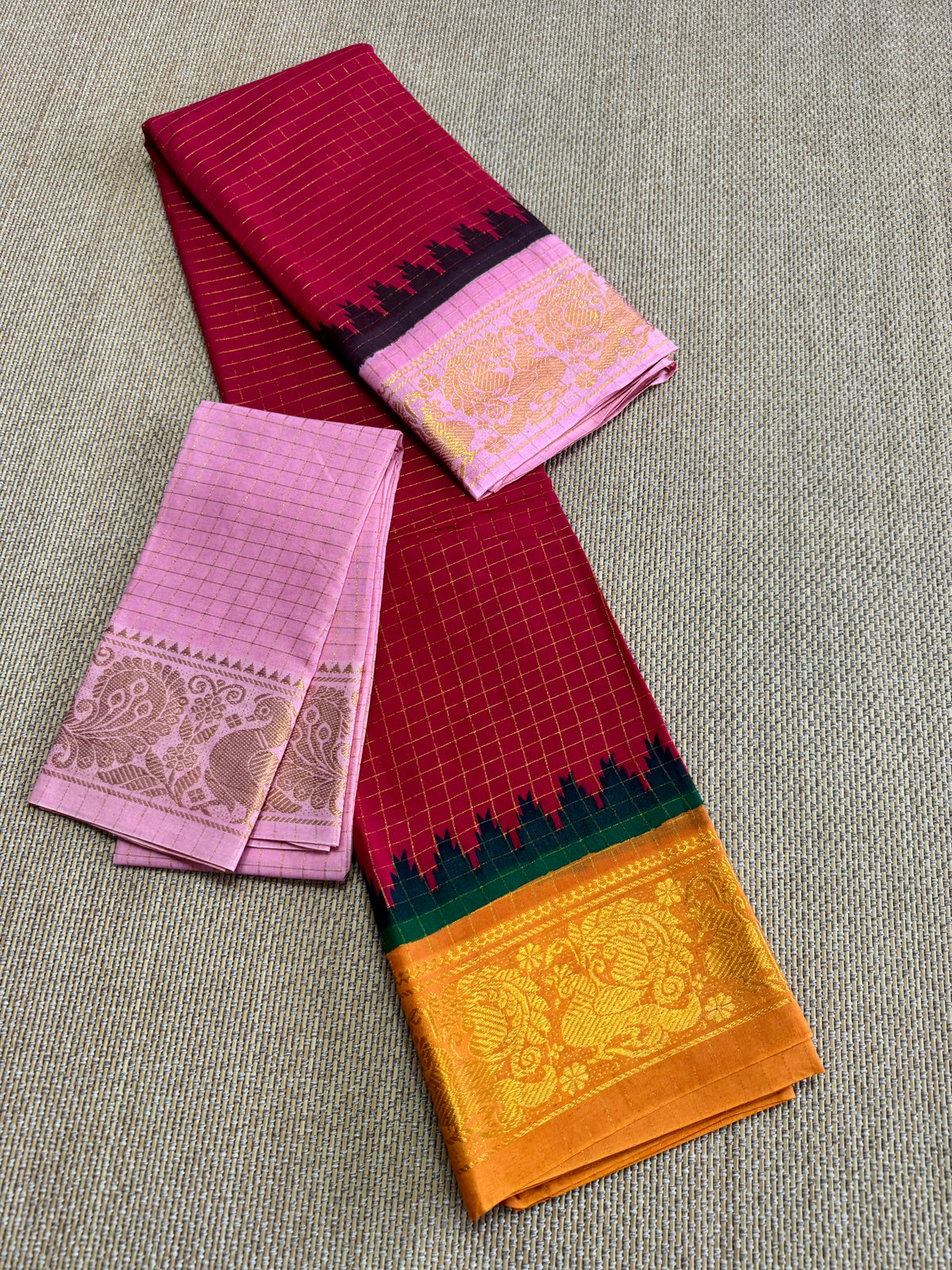 Traditional ganga JAMUNA Border : Madurai saree