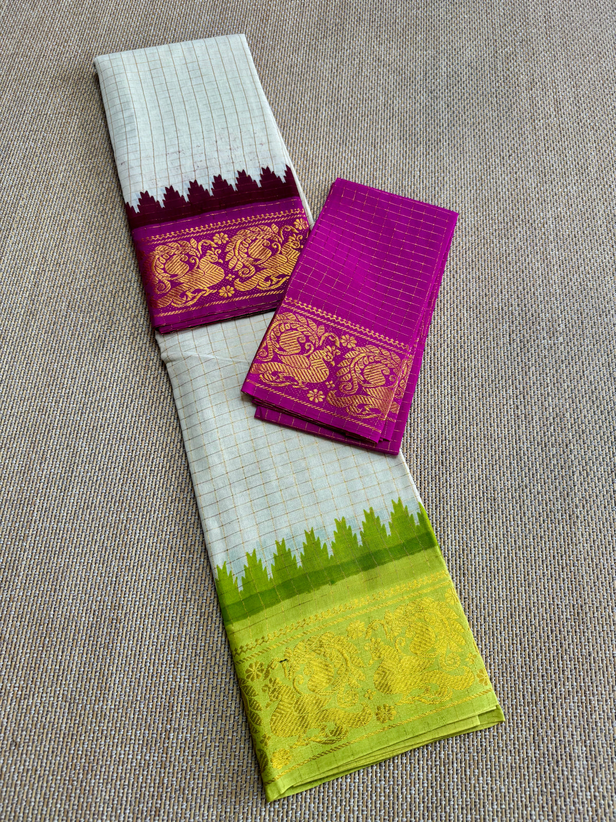 Traditional ganga JAMUNA Border : Madurai saree