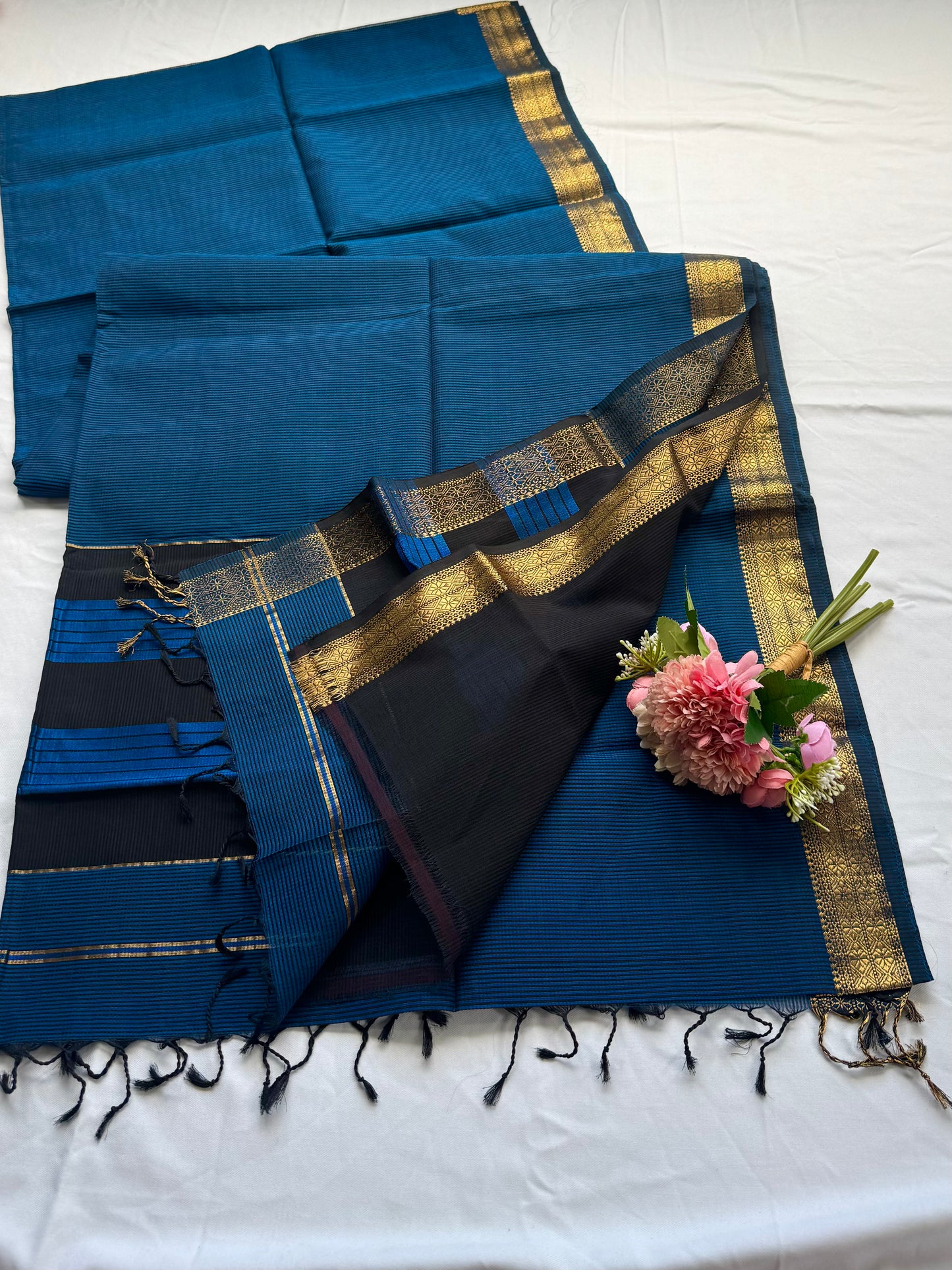 Pure Handloom Maheswar Silk Cotton Saree)l