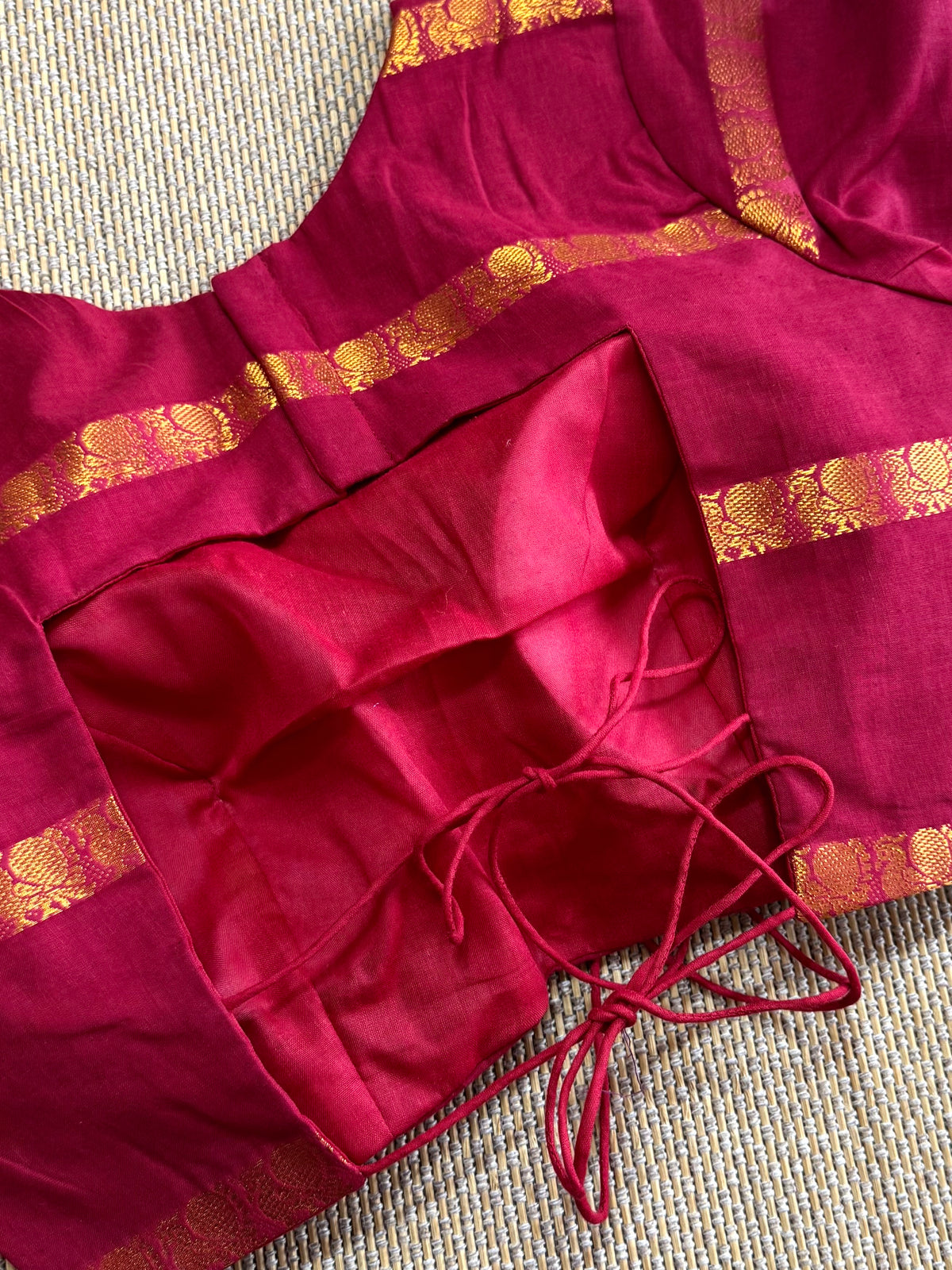 Red - Madurai Cotton Saree Blouse