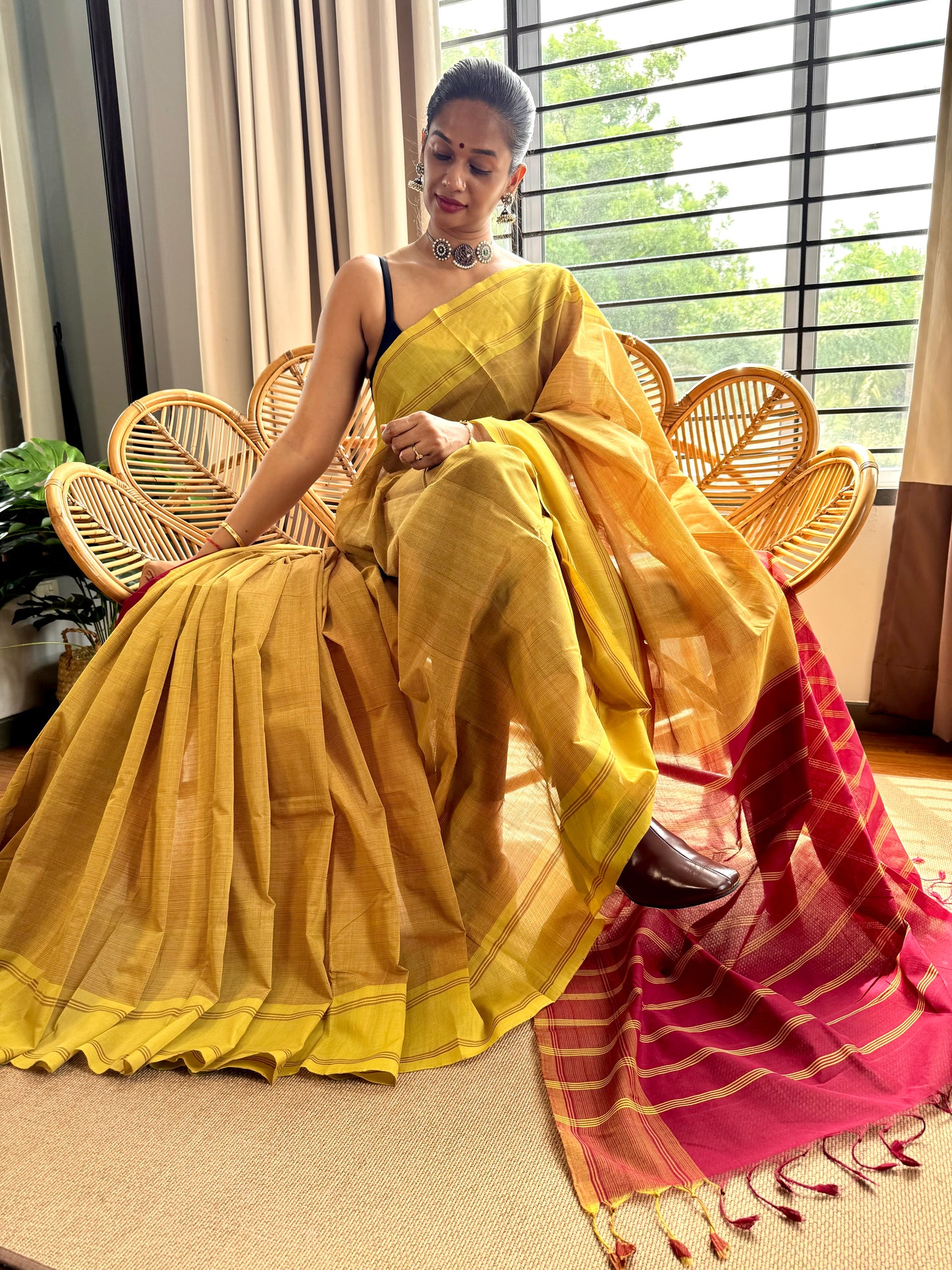 Pure Handloom Mangalagiri Cotton saree