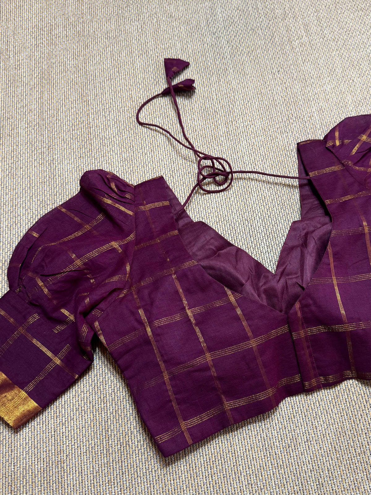 Deep wine- Madurai Cotton Saree Blouse