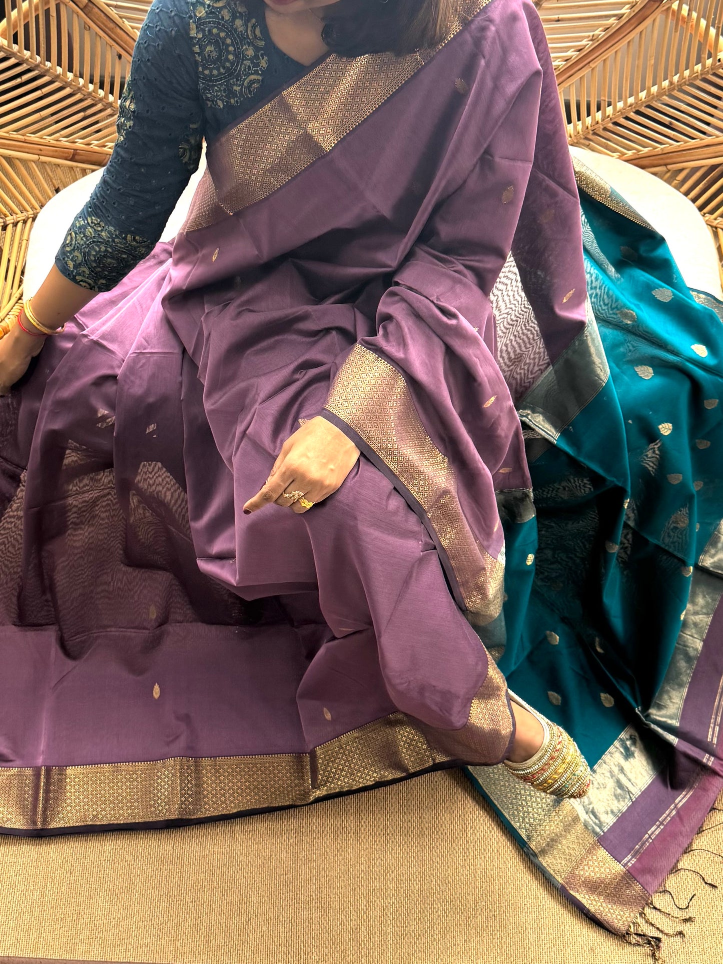 Pure Handloom Maheswar Silk Cotton Saree