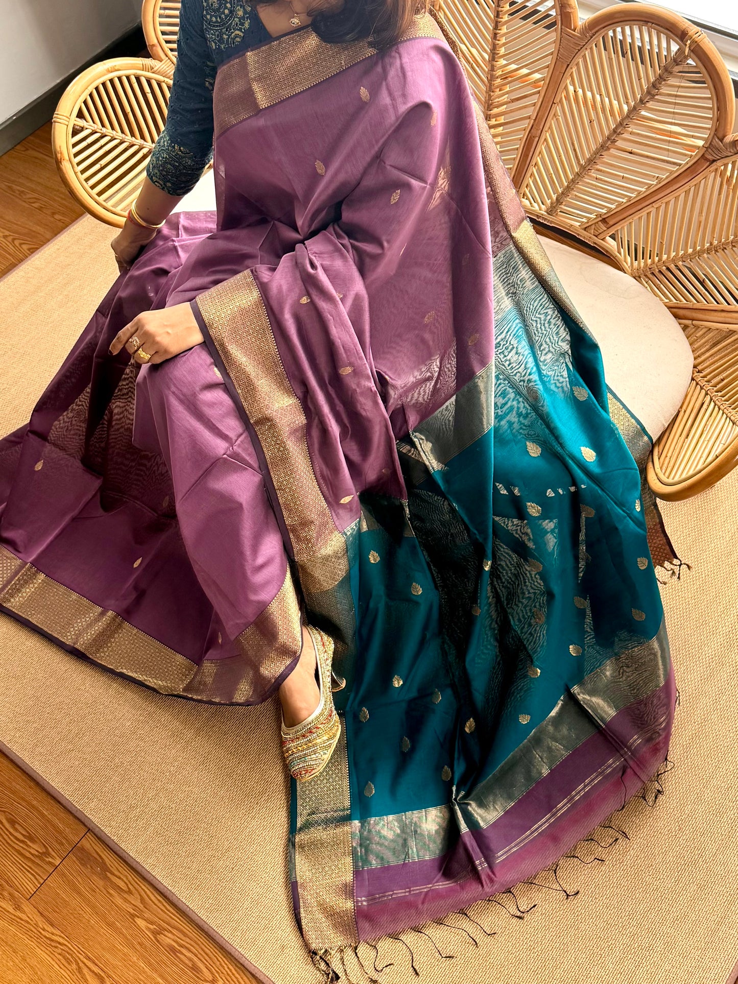 Pure Handloom Maheswar Silk Cotton Saree