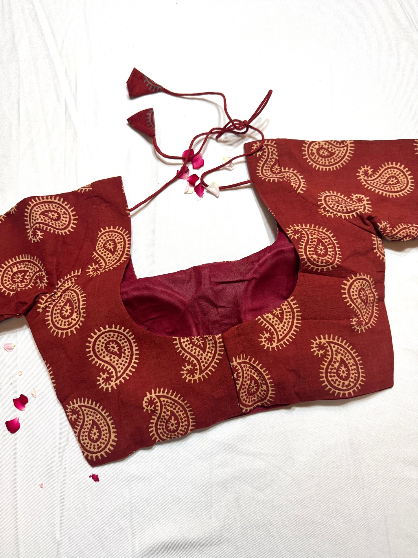 cotton ajrakh ready made blouse