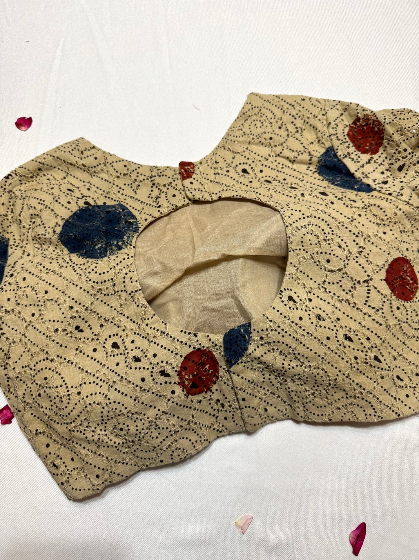 Hakoba cotton ajrakh ready made blouse