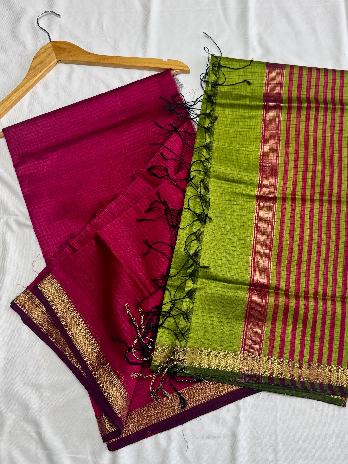 Pure Handloom Maheswari Silk Cotton Salwar Suit