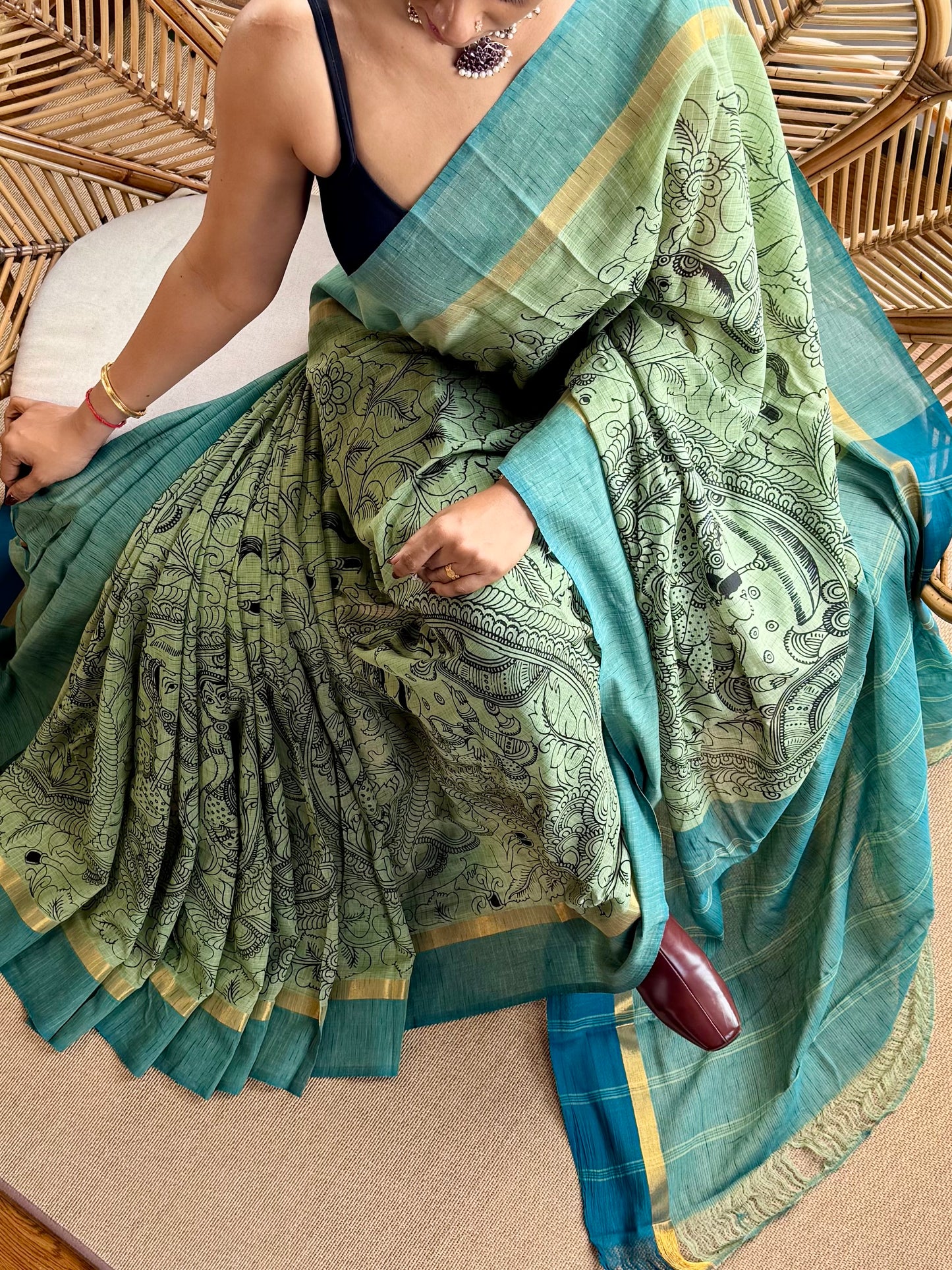 Pen Kalamkari Saree