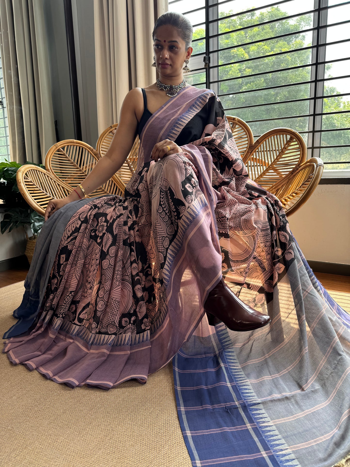 Pen Kalamkari Saree