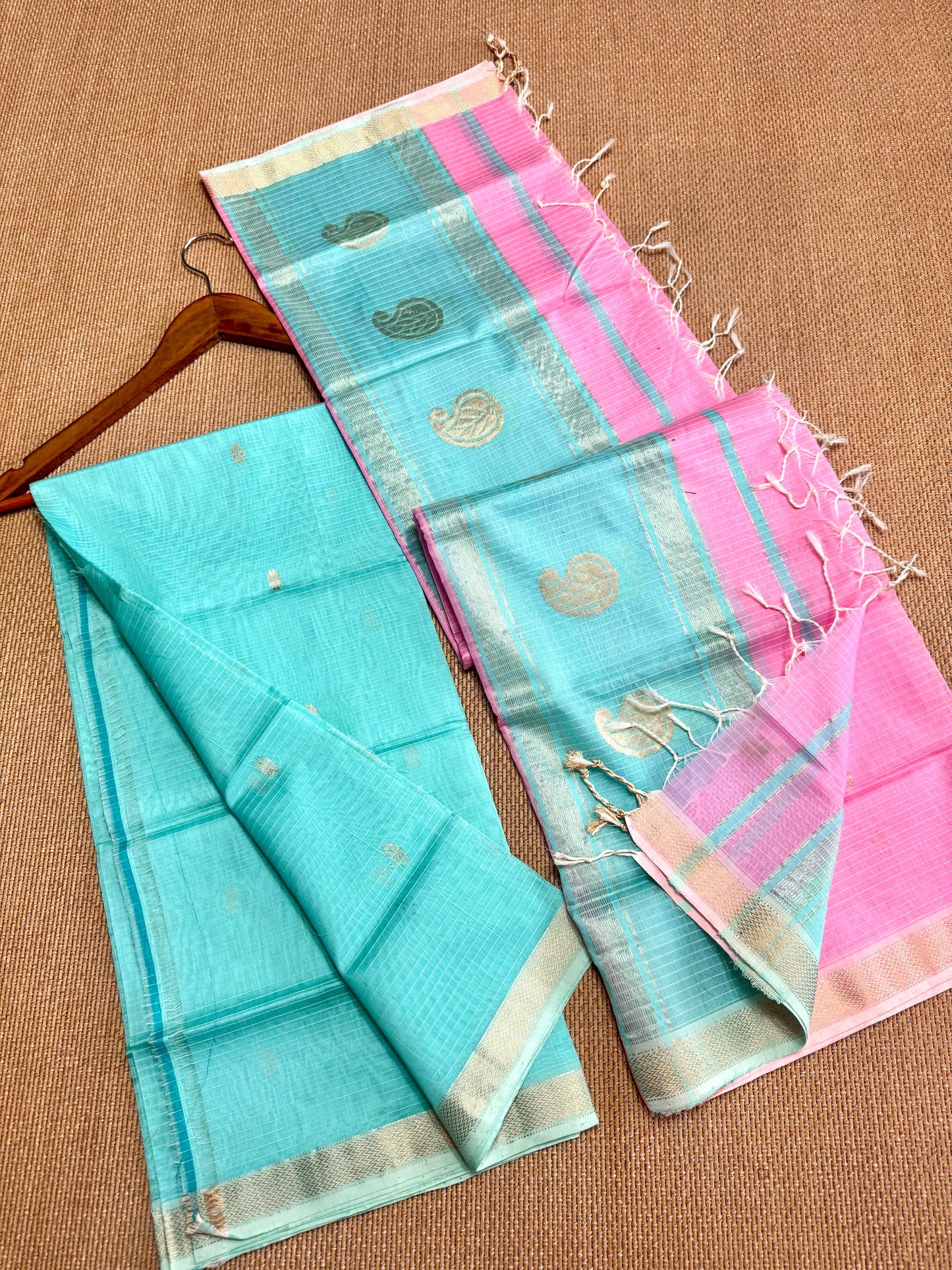 Pure Handloom Maheswari Silk Cotton Salwar Suit