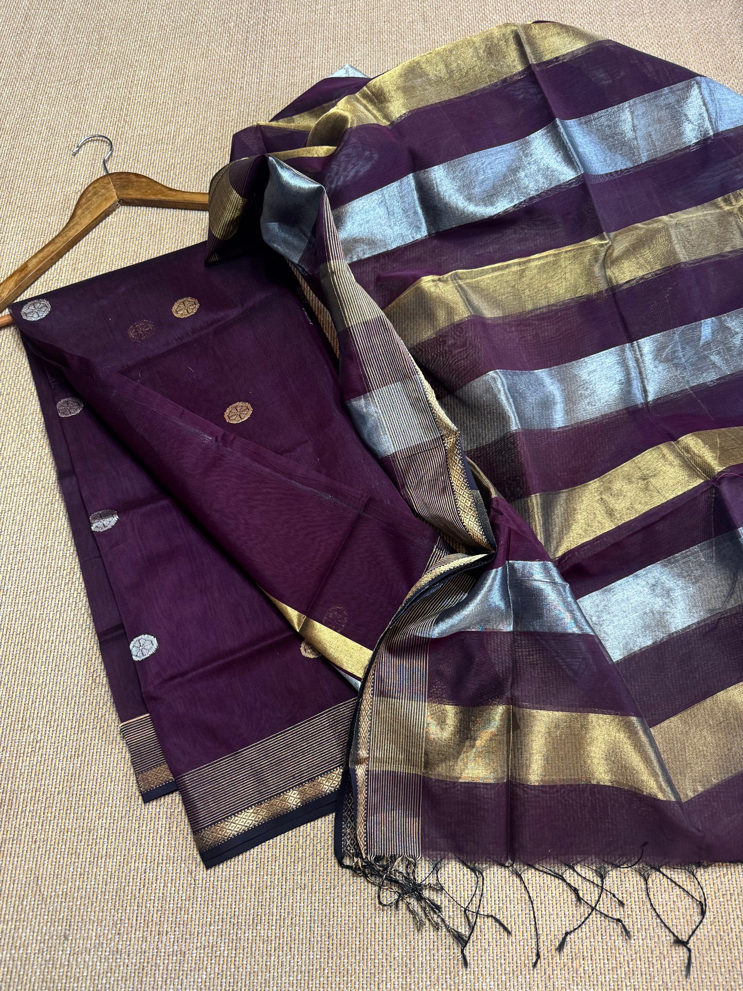 Pure Handloom Maheswari Silk Cotton Salwar Suit