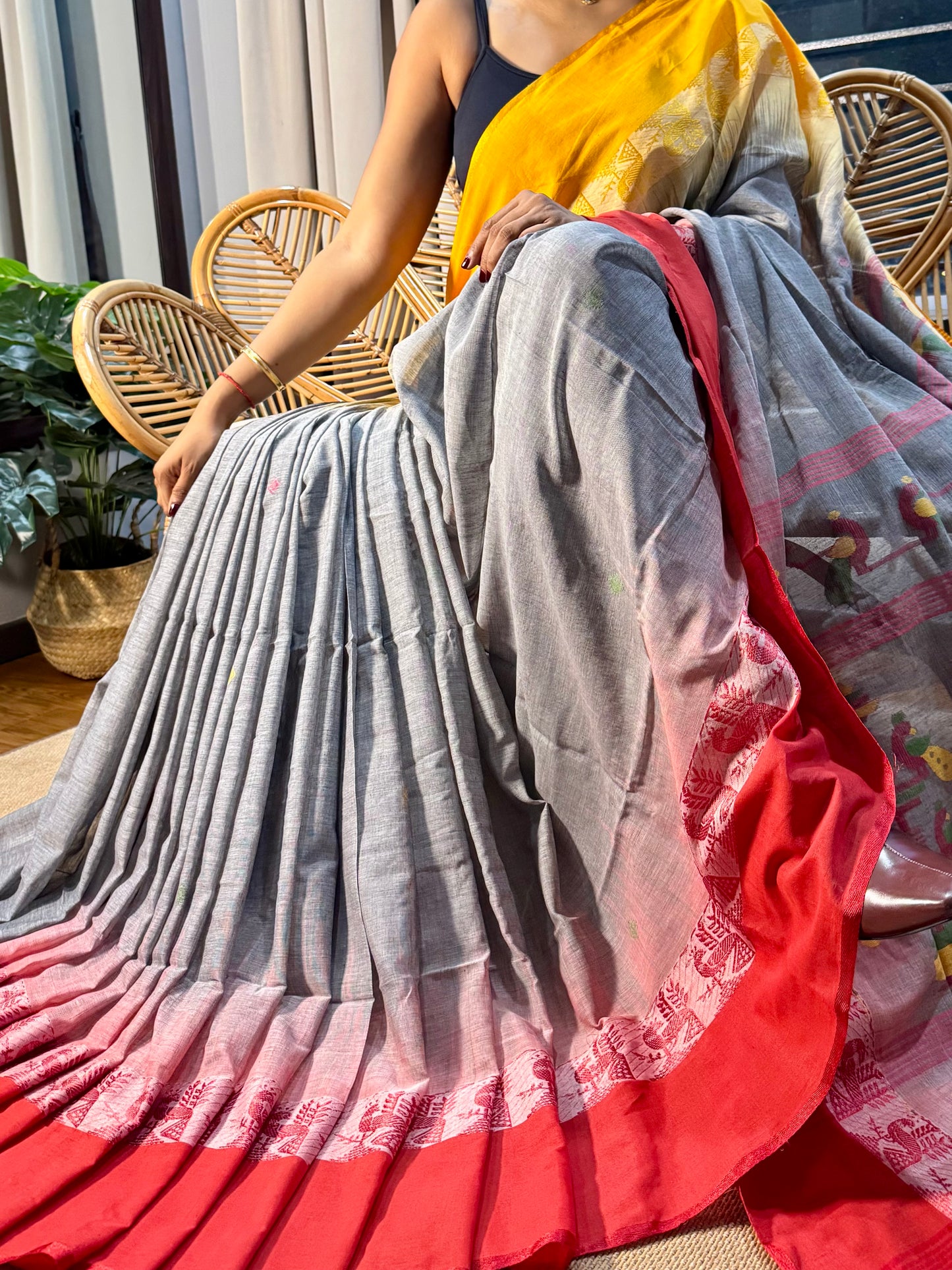 Jamdani - soft Khadi Cotton Saree