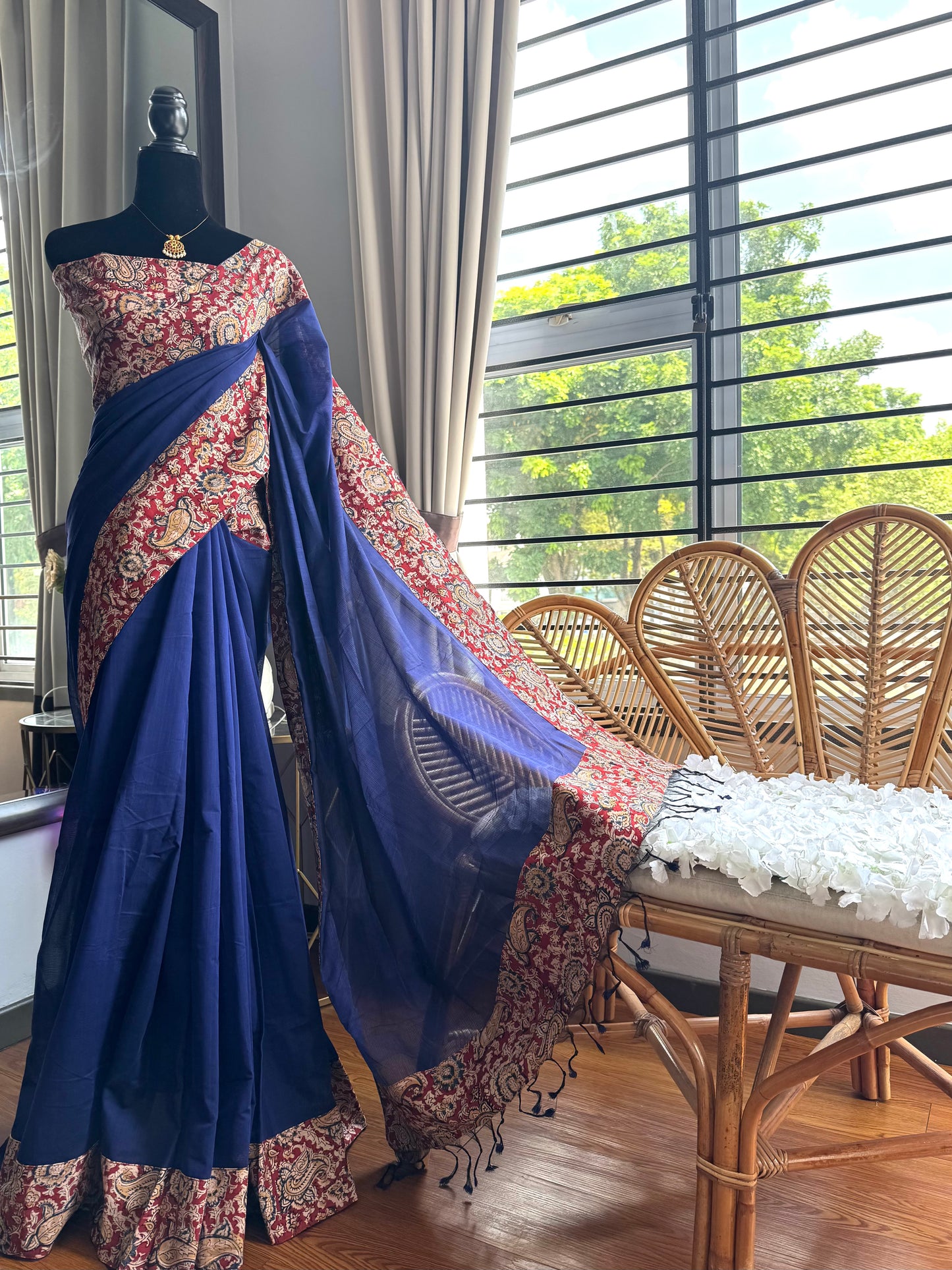 Pure Handloom Mangalagiri by cotton saree