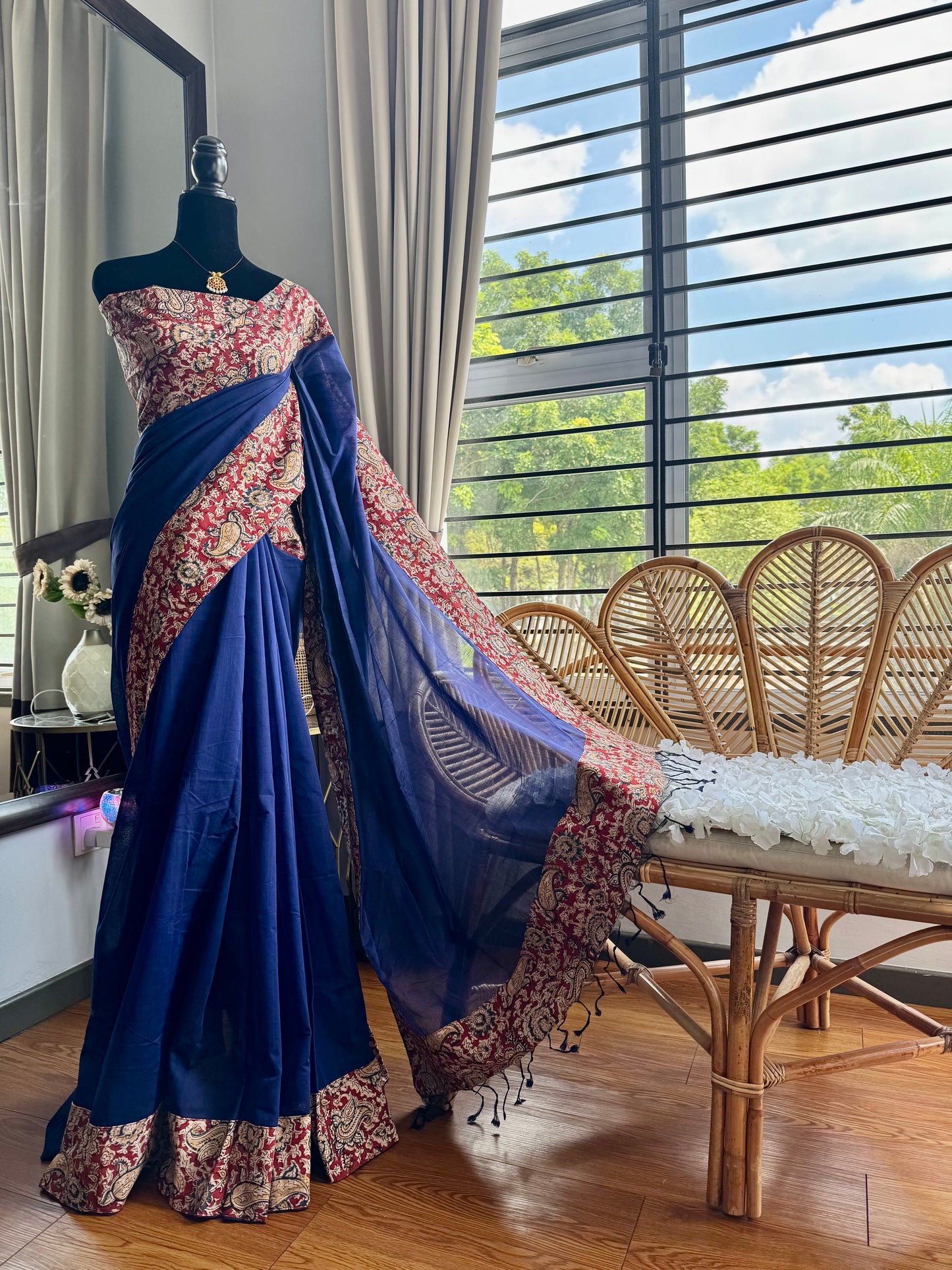 Pure Handloom Mangalagiri by cotton saree