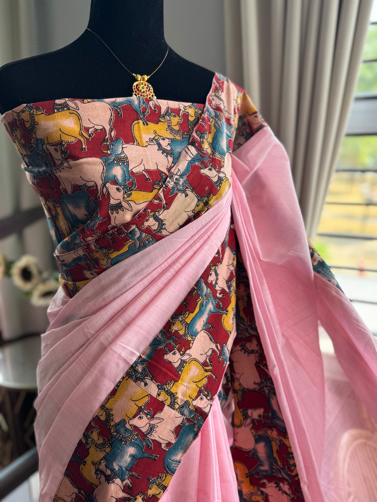 Pure Handloom Mangalagiri by cotton saree