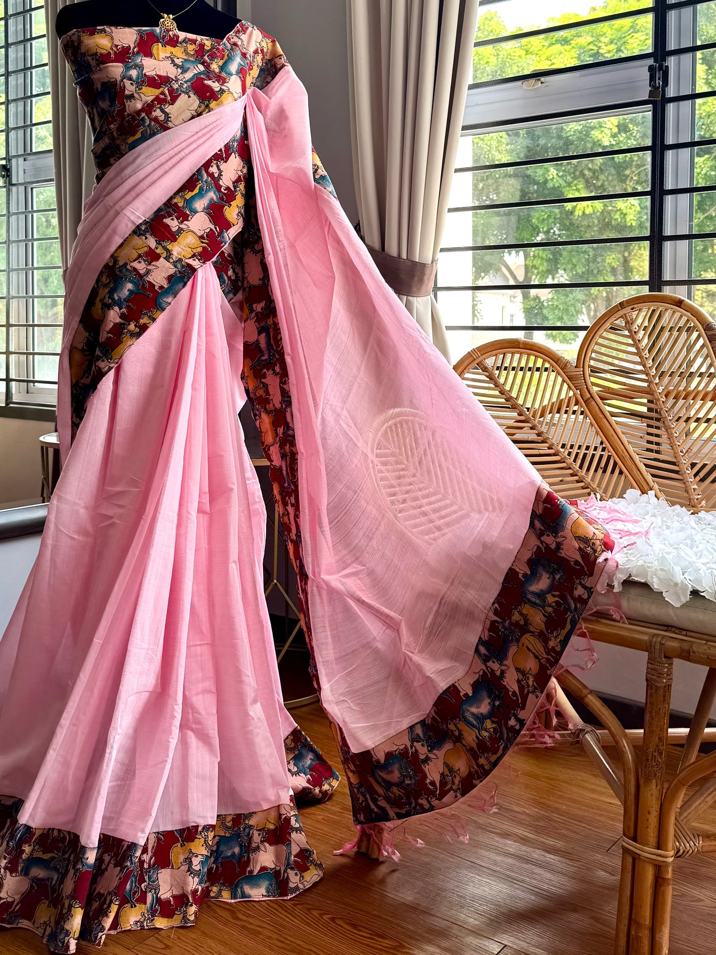 Pure Handloom Mangalagiri by cotton saree