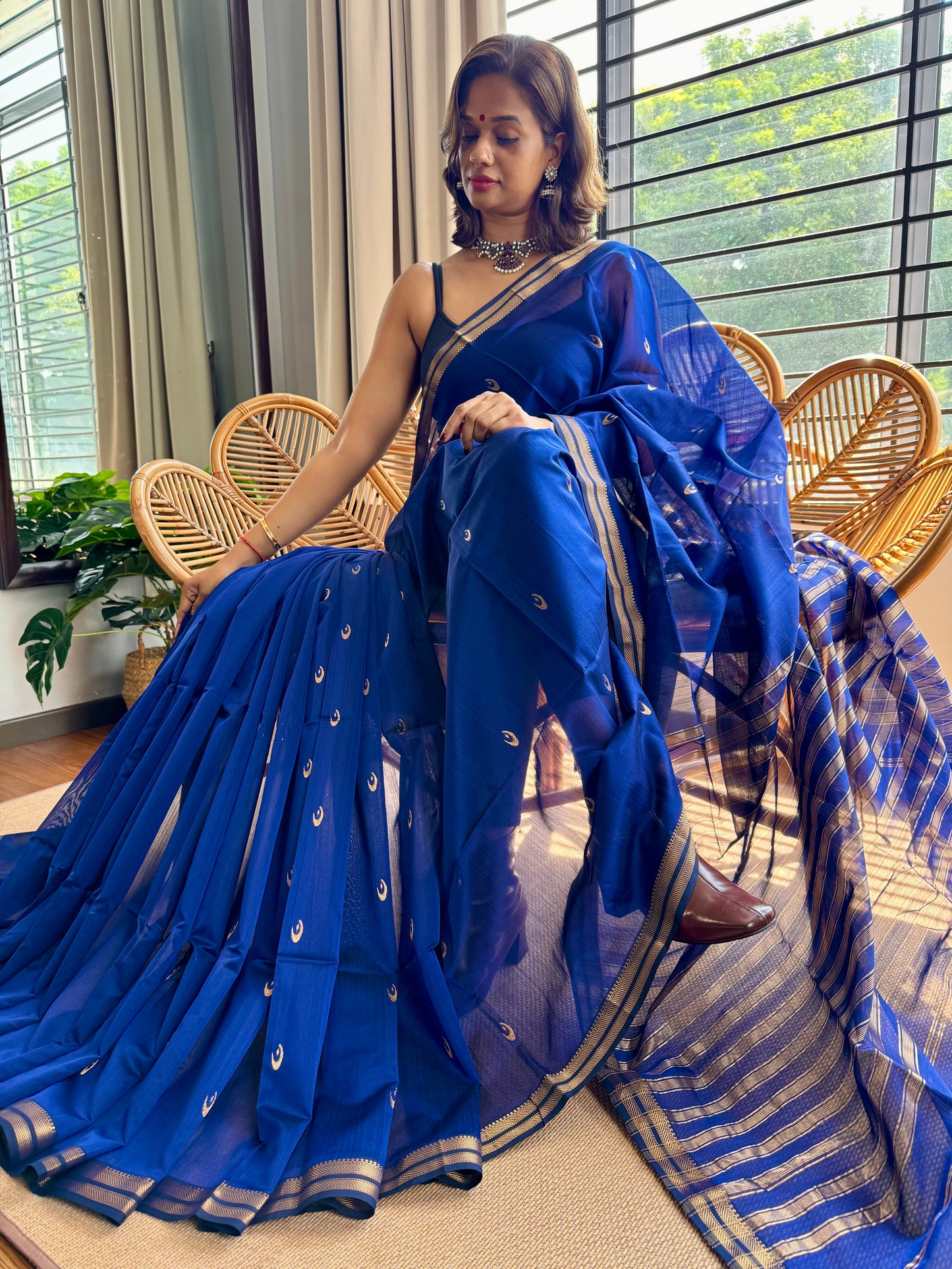 Moon 🌖 Maheswar silk cotton saree